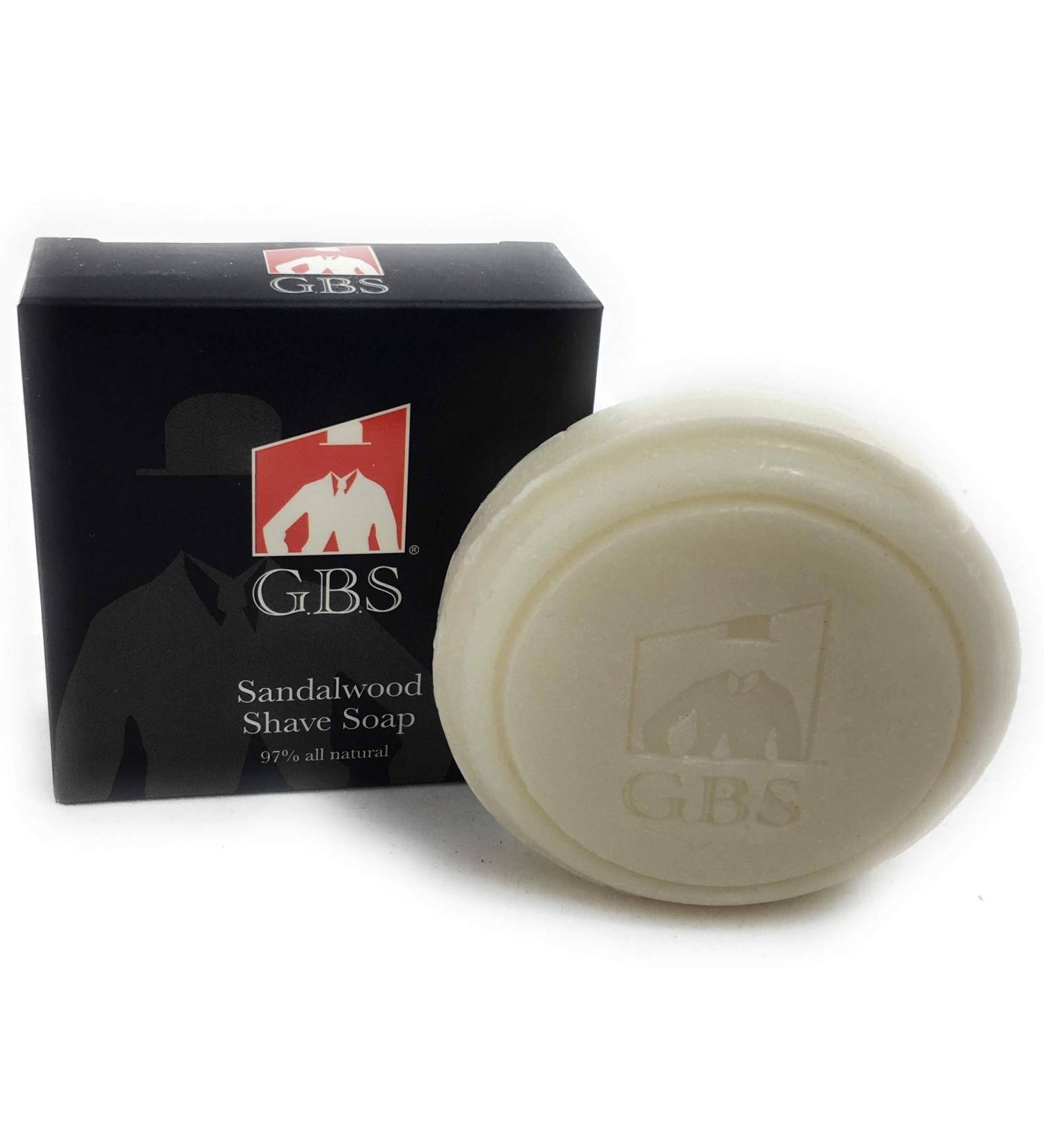 GBS Men's Sandalwood Shaving Soap 3 oz - 97% All Natural, Shea Butter & Glycerin Enriched, Rich Lather Formula - Pack of 1 - Buy Online on GoSupps.com