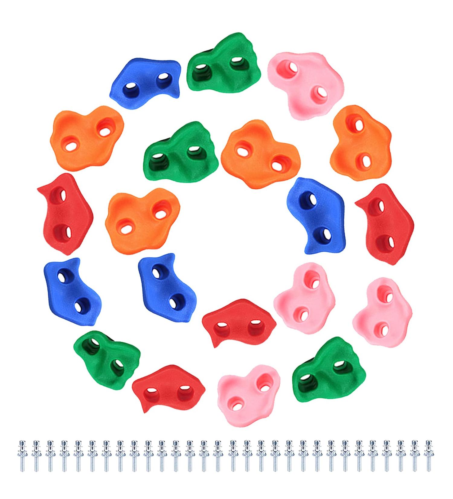 Jiuzcare 20-Pack Children s Climbing Handles & Stones - Indoor/Outdoor Multicolored Climbing Wall Accessories for Kids - Buy Online on GoSupps.com