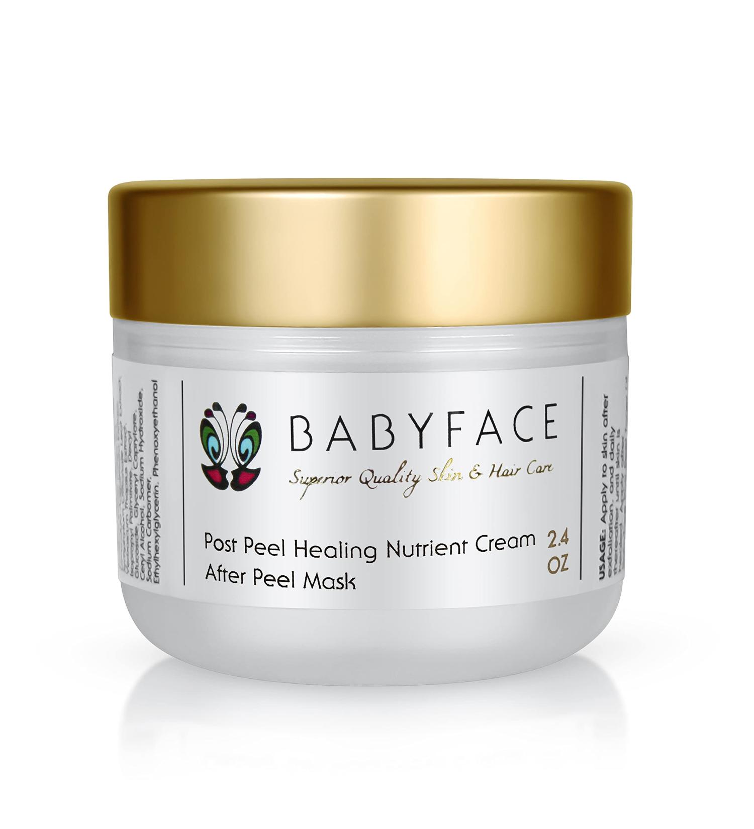 Babyface Post-Peel HEALING NUTRIENT CREAM After Exfoliation Mask and Moisturizing for Freshly Exfoliated Skin 2.4 oz..