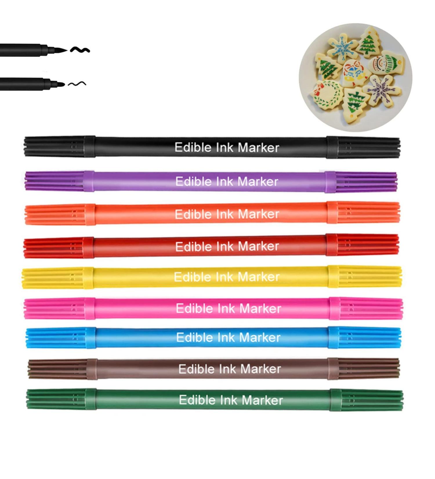 GNCLOUD Food Coloring Pens Edible Markers 10Pcs Fine and Thick Tip Food Grade Gourmet Writers for DIY Fondant Cakes Cookies Frosting Easter Eggs Baking Decorating 10 Count (Pack of 1) - Buy Online on GoSupps.com