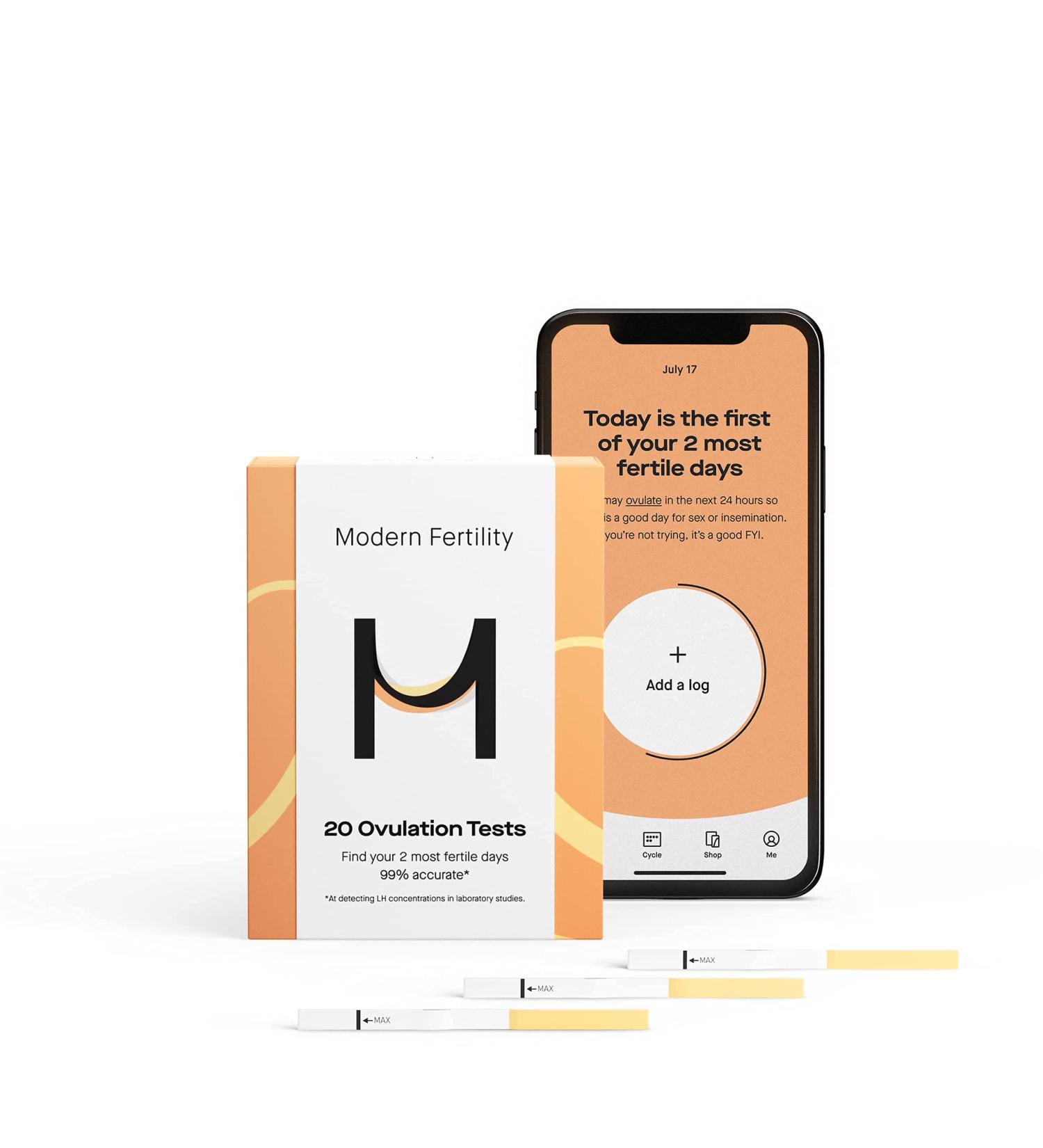 Modern Fertility Ovulation Kit | Identify Fertile Days & Predict Ovulation | 20 Test Strips | Free iOS App Included - Buy Online on GoSupps.com