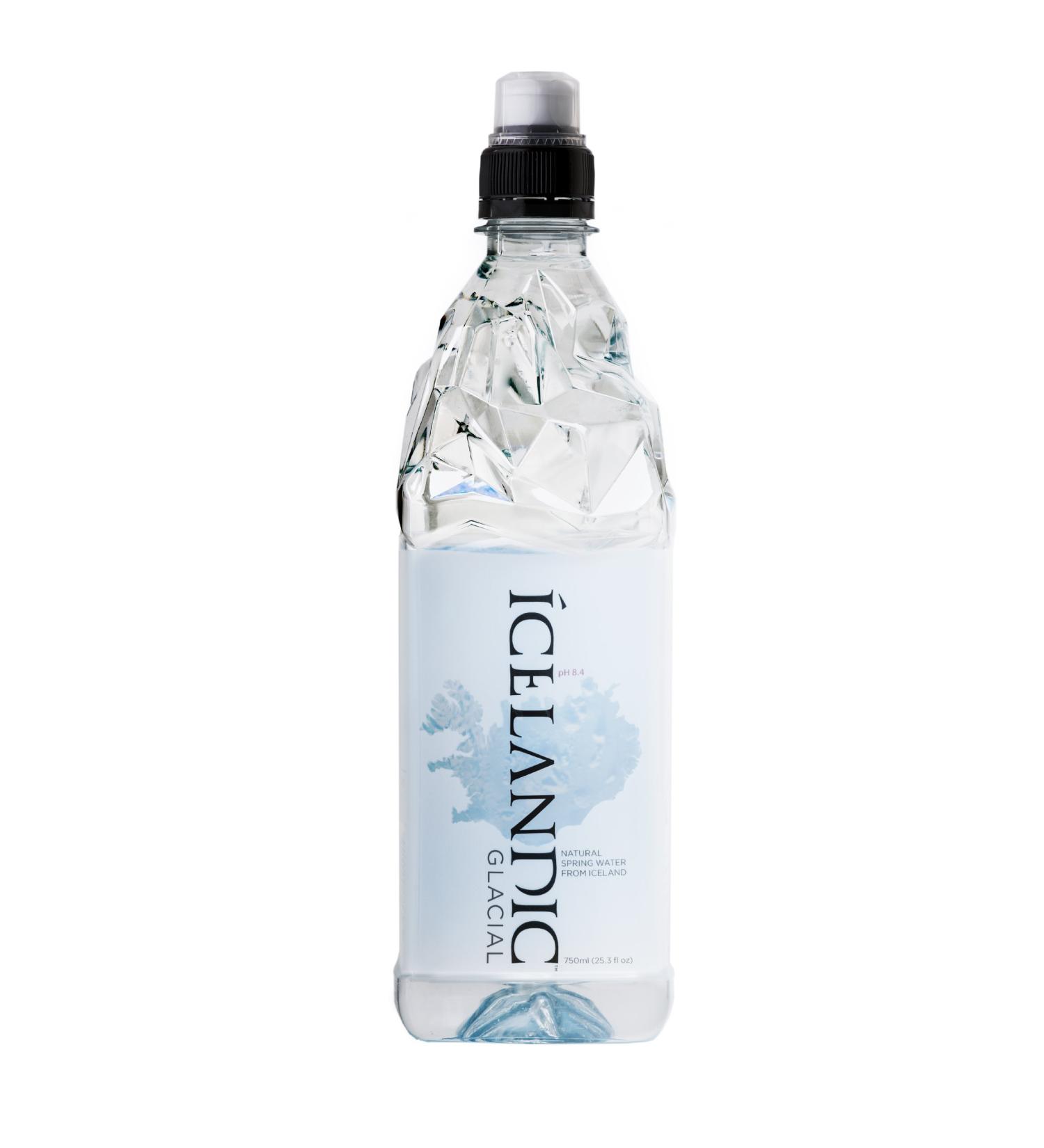 ICELANDIC Glacial Water Natural Spring Water from Iceland 750ml Sports Cap 12 Count - Buy Online on GoSupps.com
