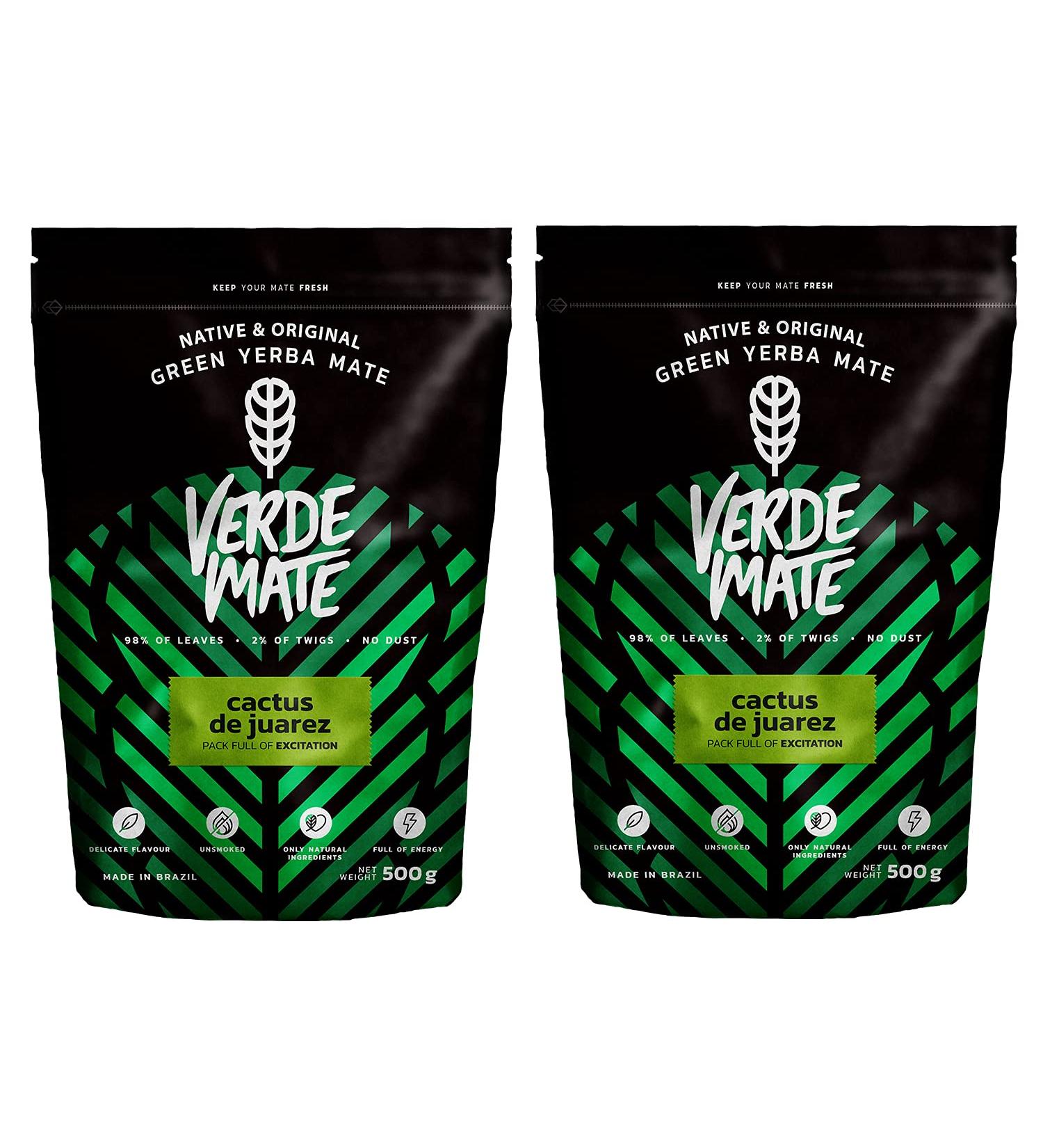 Yerba Mate Verde Mate Green Cactus de Juarez Verde Mat Vert Cactus de Juarez Yerba mate du Br sil Yerba mate aromatis e Sans gluten non pas s ch e par fum e (1000 g (2x500g)) 1000g - Buy Online on GoSupps.com