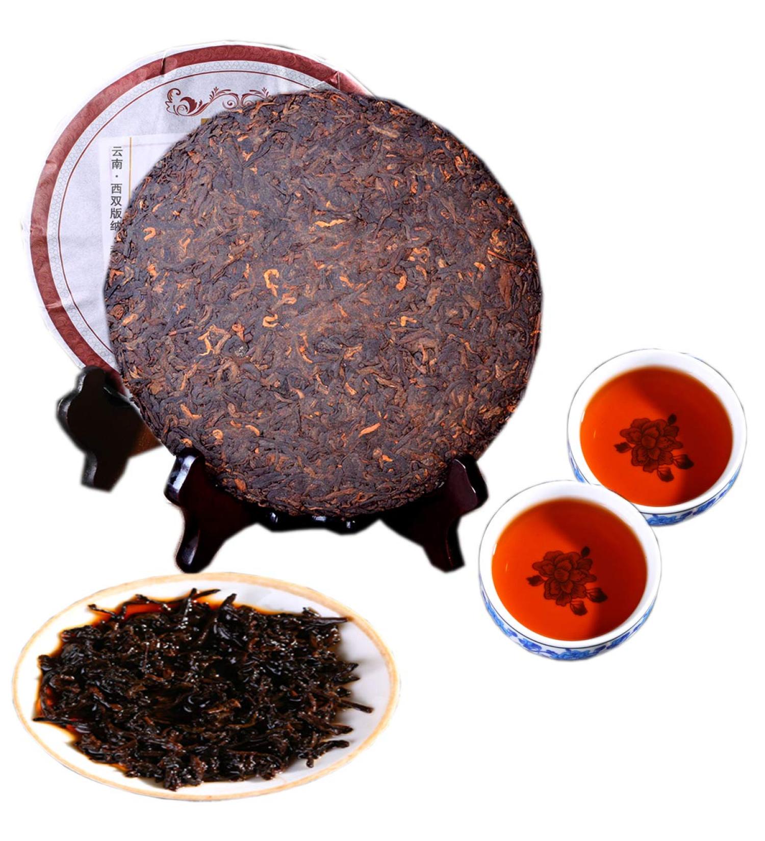 Th Puer Cuit Th Pu-erh M r Shu Yunnan Tonnelle d'arbre d'or de montagne brune 357g - Buy Online on GoSupps.com
