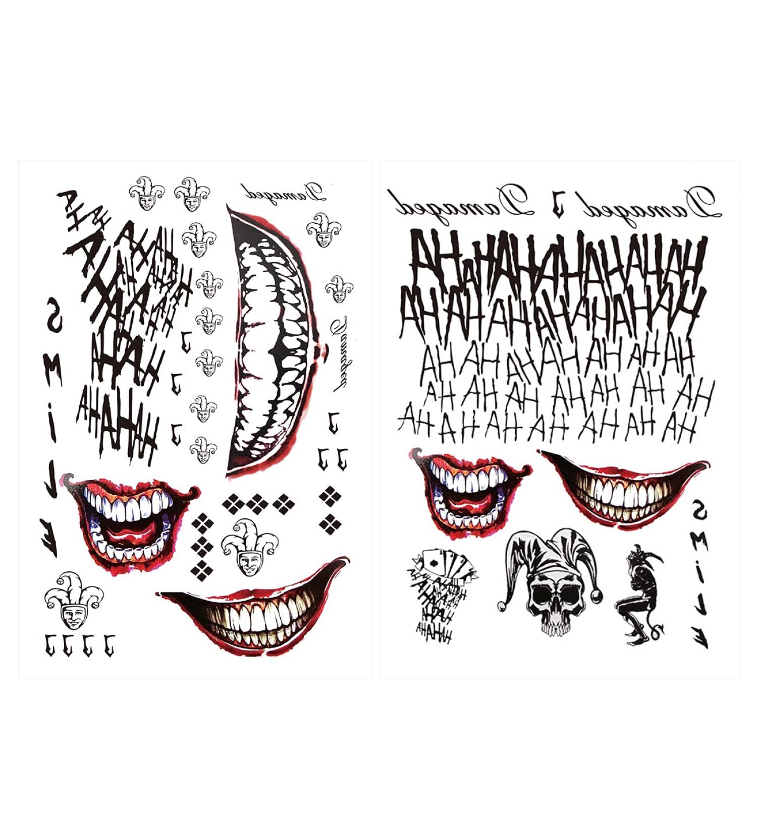 Mens Tattoos: 2-Sheet Fake Tattoo Stickers for Adult Men - Halloween Cosplay Costumes & Party Accessories - Buy Online on GoSupps.com