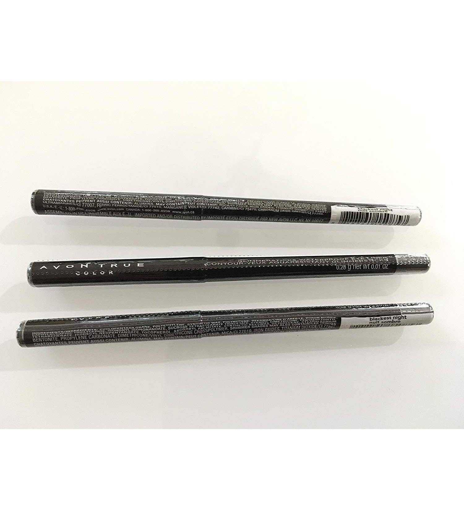 Lot of 3 - Avon Glimmersticks Waterproof Eye Liner - Blackest Night