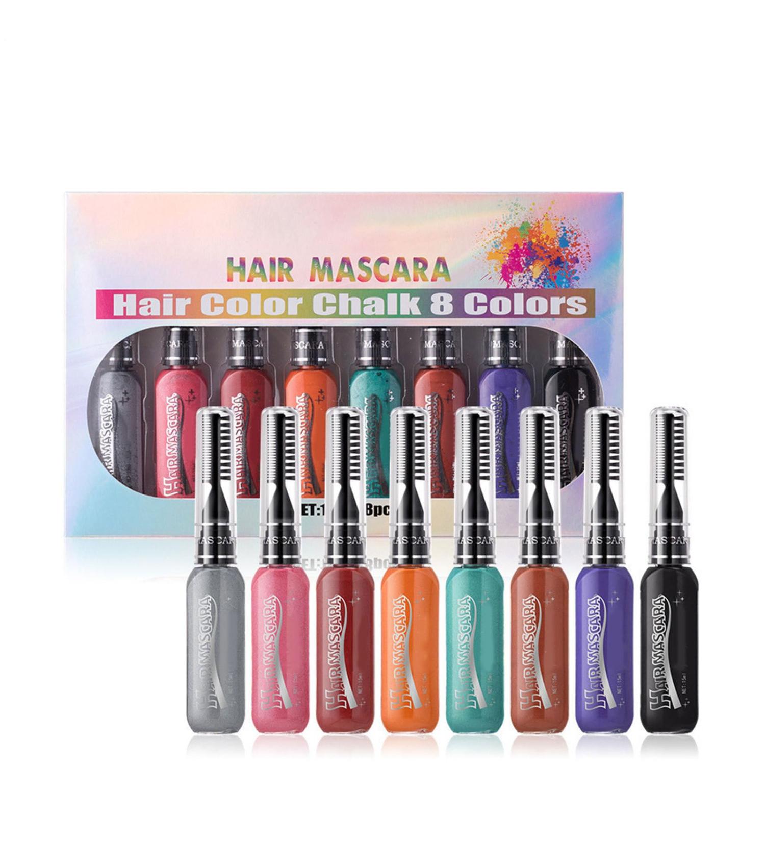Ensemble de peignes craie pour cheveux ensemble de peignes de couleur craie pour cheveux temporaires Mascara Couleur des Temporaire Ensemble de pour 8 B 1 unit (Lot de 1) - Buy Online on GoSupps.com
