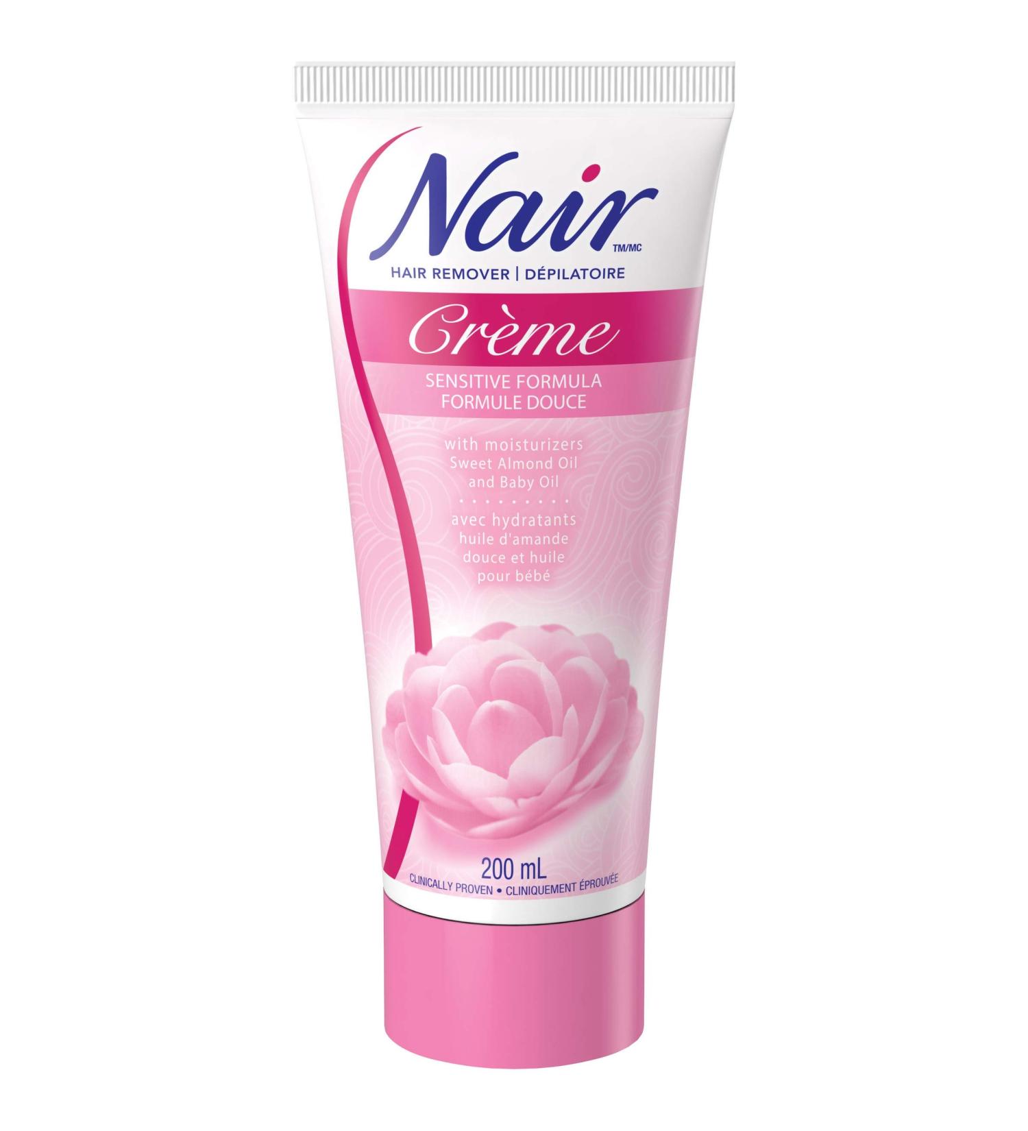 Nair Sensitive Formula Hair Removal Cr me with Sweet Almond Oil and Baby Oil 200-ml - Buy Online on GoSupps.com