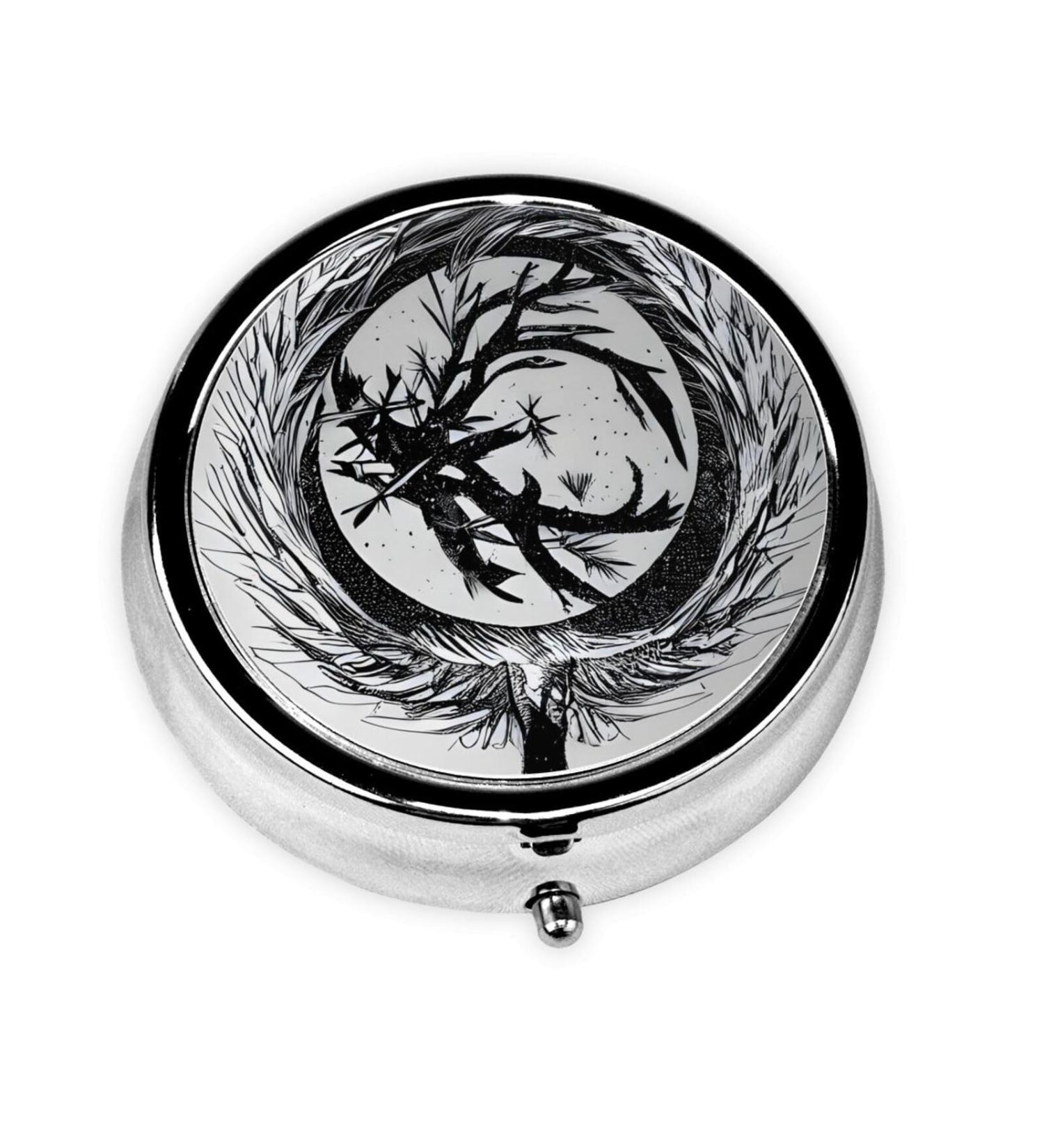 Abstractionist Treeround Pill Box - 3-Compartment Portable Organizer for Travel & Daily Use | Perfect for Purse & Pocket - Buy Online on GoSupps.com