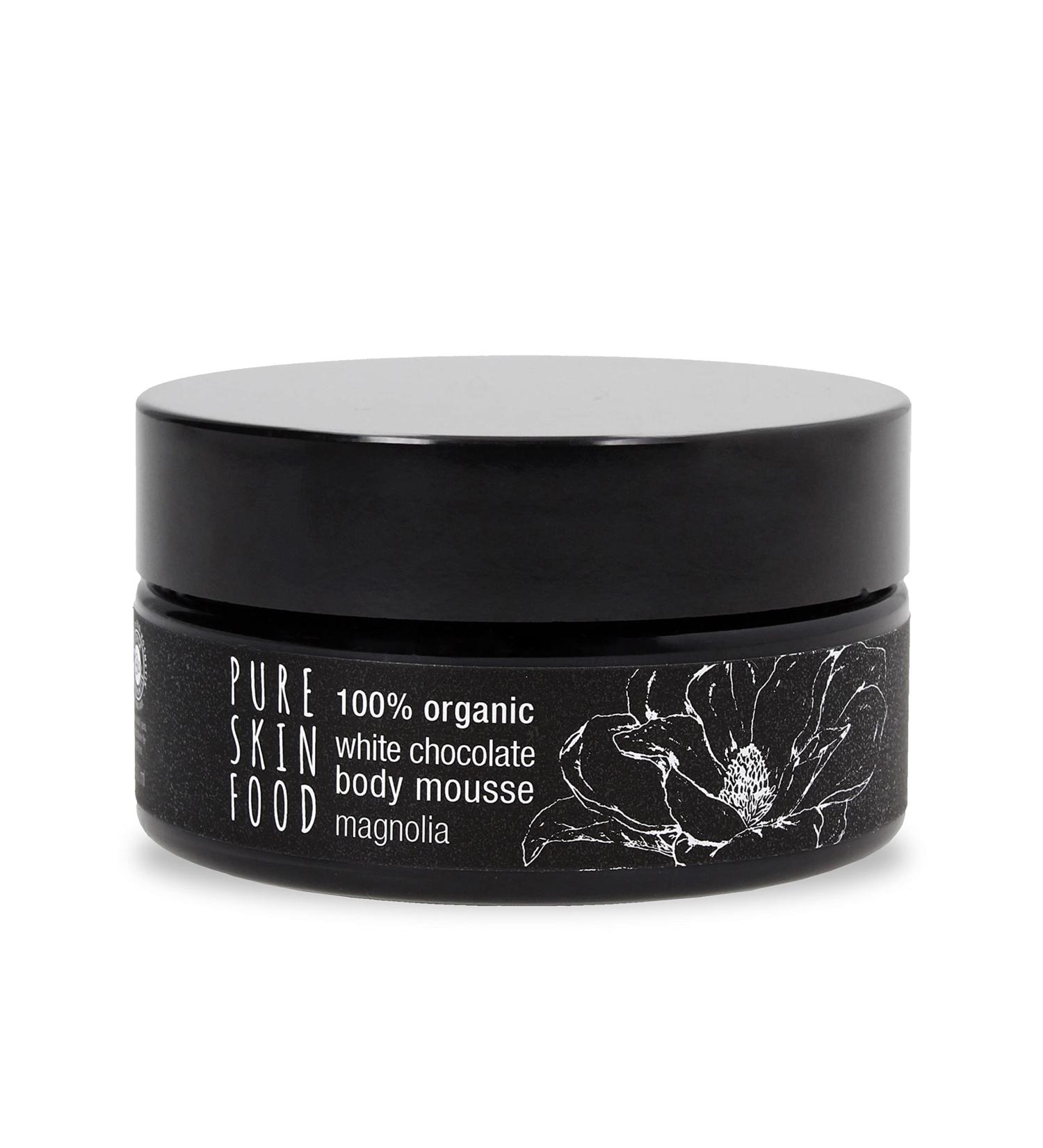 PURE SKIN FOOD Organic White Chocolate Body Mousse Magnolia - Nourishing & Moisturizing 100ml for Glowing Skin - Buy Online on GoSupps.com
