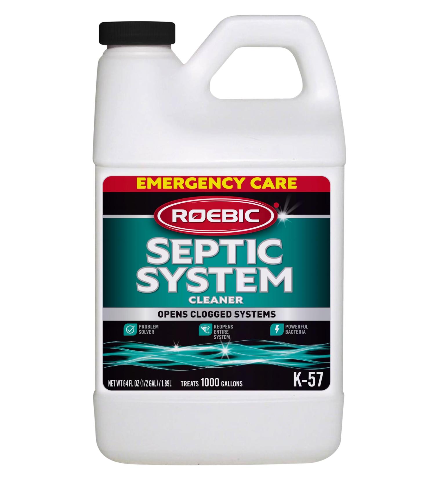 Roebic K-57-H K-57-H-3 Septic System Treatment: 1/2 Gallon Clears Clogs Restores Flow Maintains Septic Systems for Optimal Performance