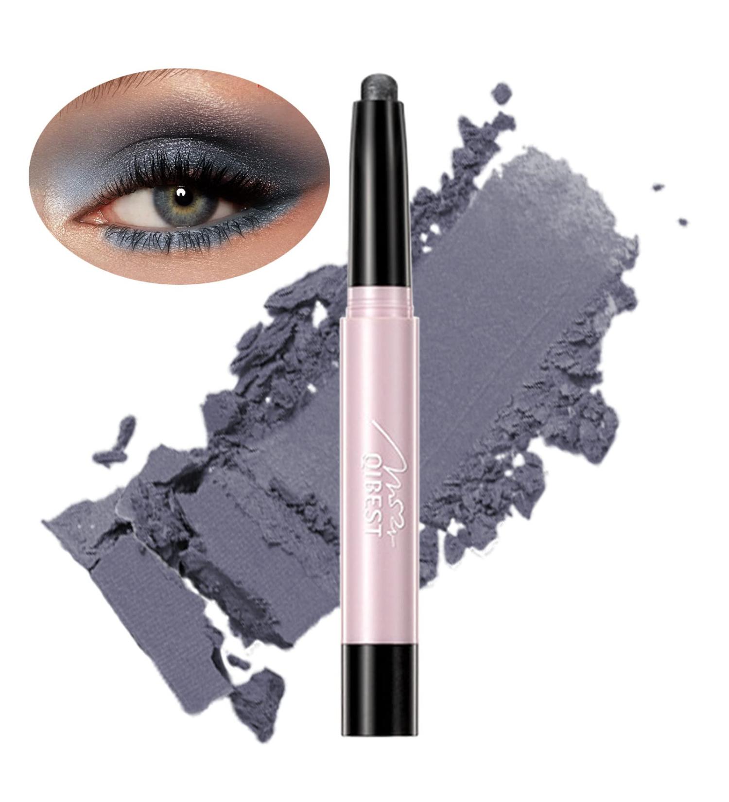 iGuzvaw Matte Eyeshadow Stick Cream to Powder - Waterproof Eyeliner Pencil Crayon in Shimmer 06 Smoky Grey - Buy Online on GoSupps.com