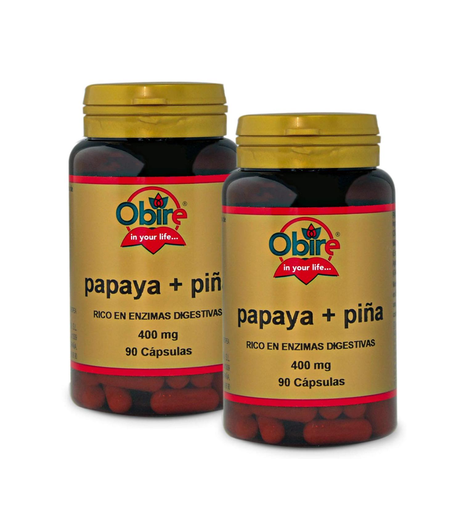 Desconocido PAPAPAYA + ANanas 400 mg 2 x 90 caps. OBIRE