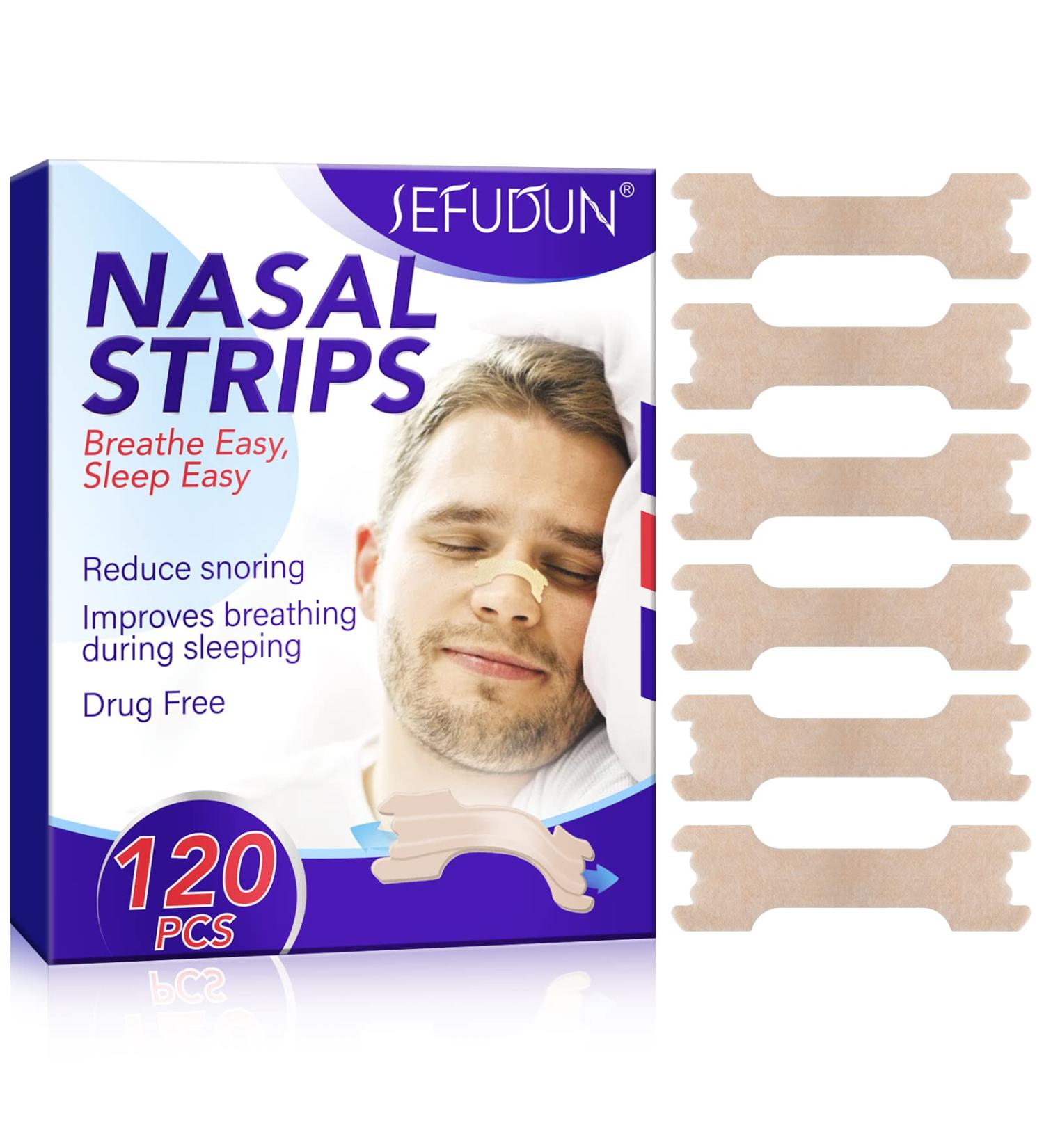 Breathe Right Nasal Strips 120PCS - Reduce Snoring, Improve Sleep, Relieve Nasal Congestion - Large Nose Strips for Unisex - Buy Online on GoSupps.com