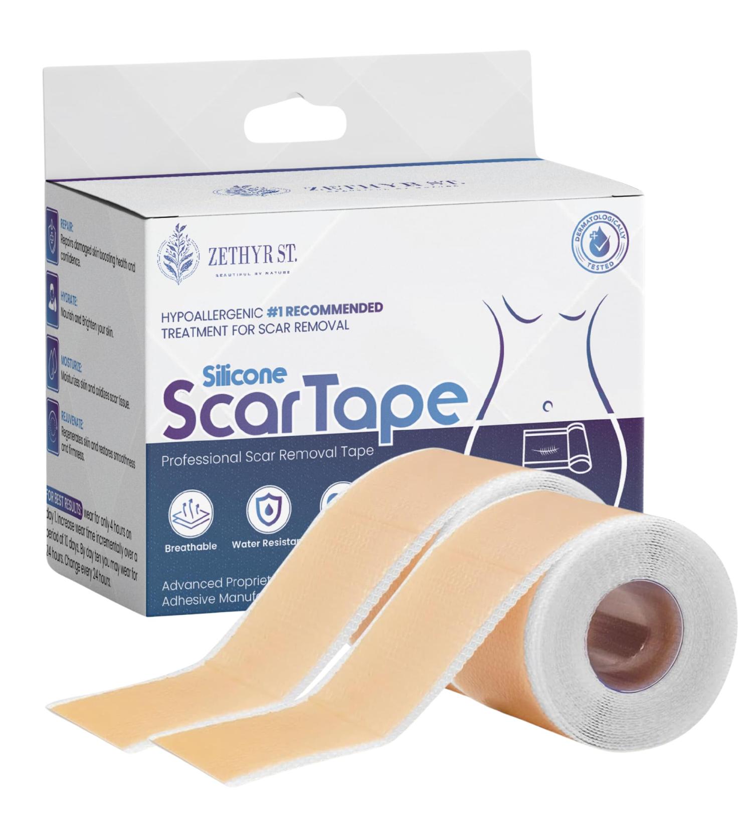 Medical Grade Silicone Scar Sheets - Professional Scar Removal Tape (1 x 120 Pack of 2) for Keloid C-Section Surgery & Burns - Reusable & Effective Treatment - Buy Online on GoSupps.com