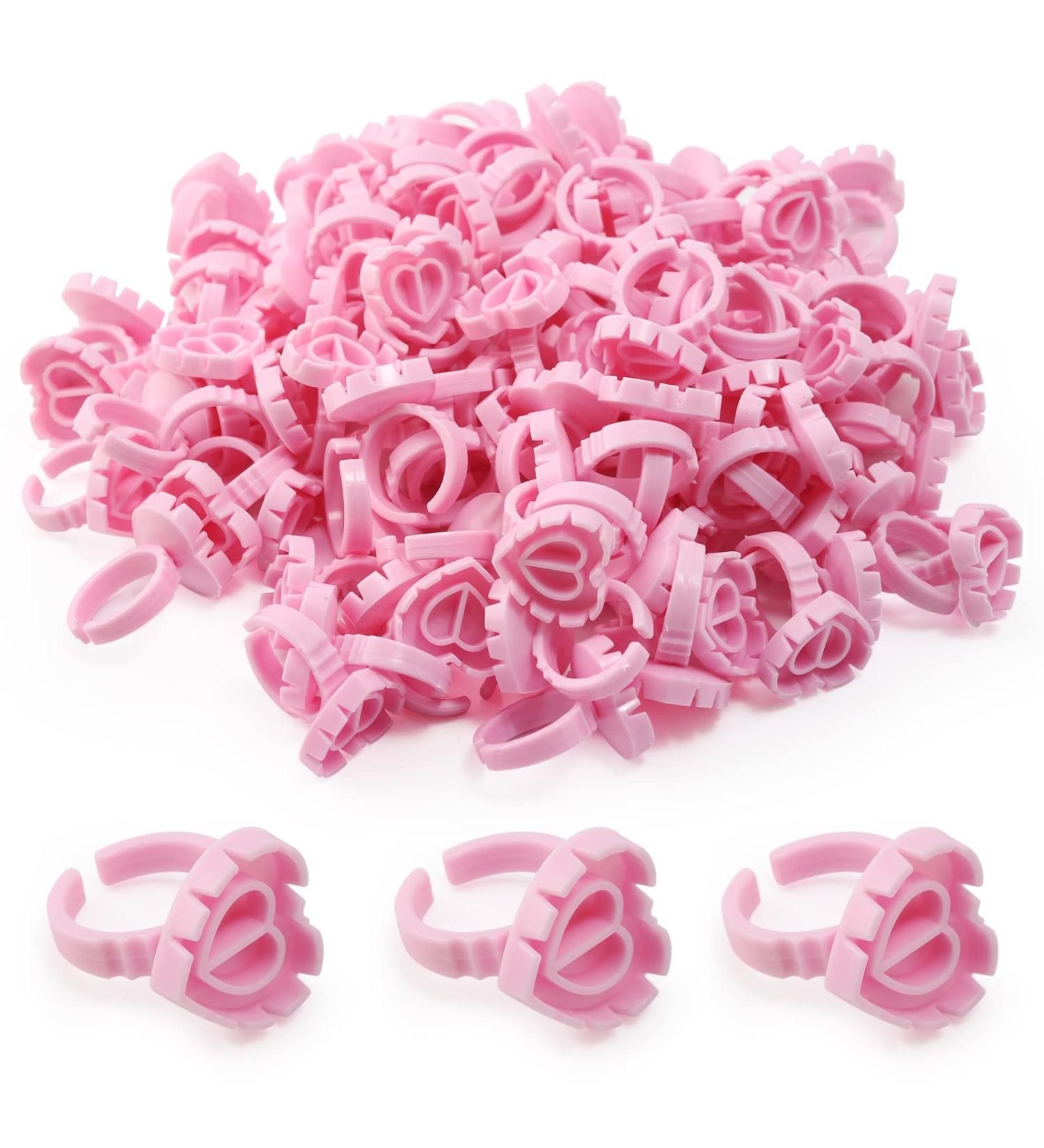Autdor 500Pcs Pink Glue Rings for Eyelash Extensions - Lash Glue Holder for Makeup & Microblading - Buy Online on GoSupps.com
