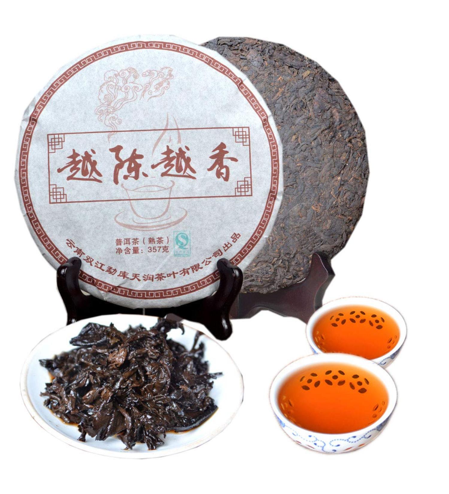 Th Pu'er chinois 357g (0.787LB) Th Puer m r Th noir Yuechenyuexiang G teau cuit Vieux th Pu-erh Th cuit Vieux arbres Pu erh th Soins de sant Pu er tea Th sain Puerh - Buy Online on GoSupps.com