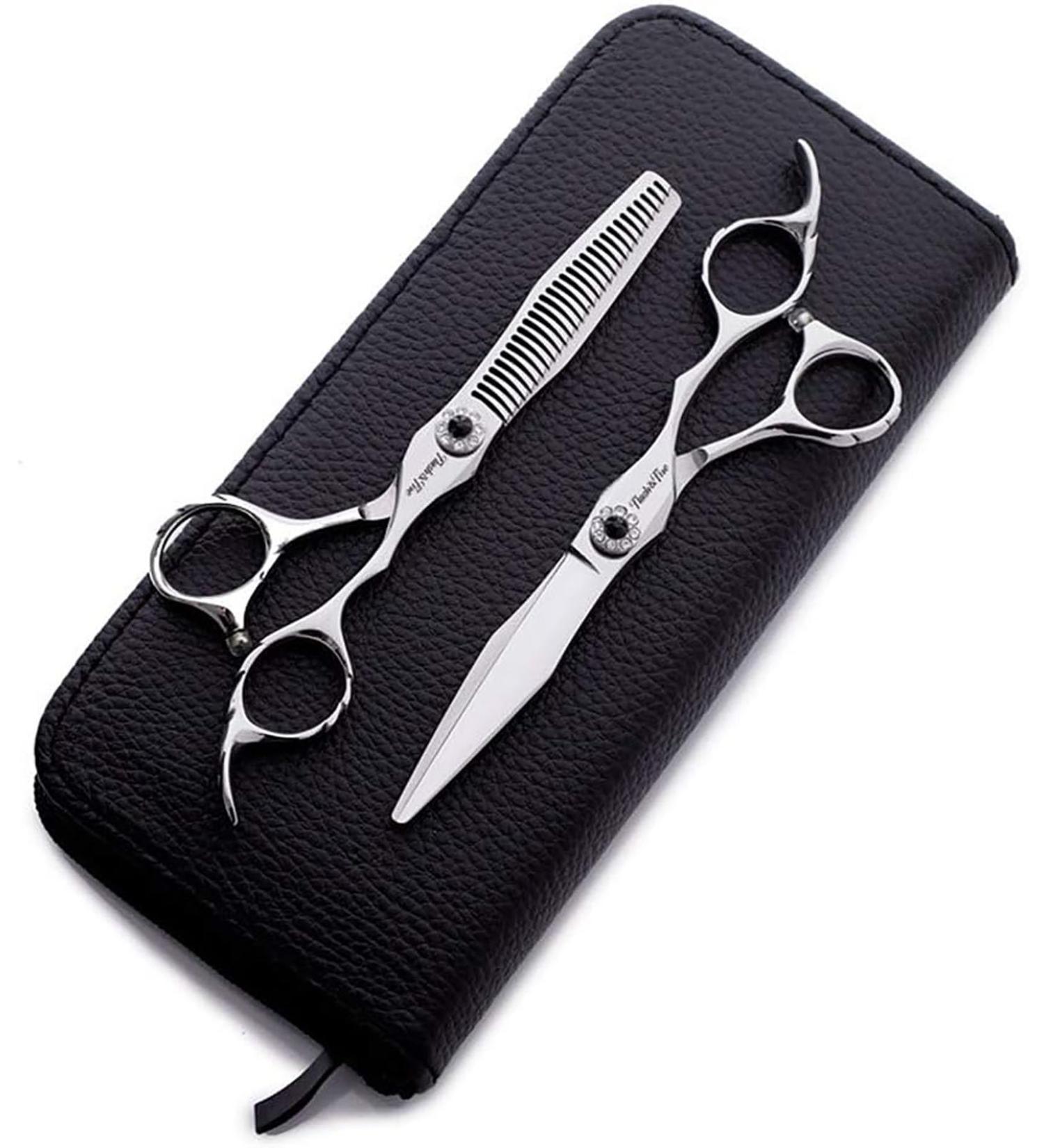 Hair Scissors Kits 440C Stainless Steel 6 Inch Hairdressing Barbers Scissors Tools Set for Man and Women Salon/Home Scissors Sets Hair Straight Cutting Scissors Gift - Buy Online on GoSupps.com