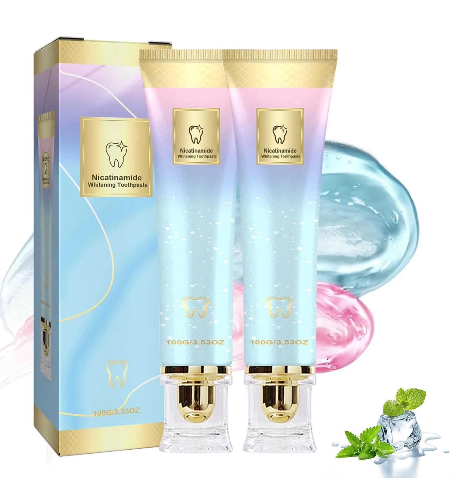 Niacinamide Whitening Toothpaste Niacinamide Intensive Whitening Toothpaste Niacinamid Toothpast Niacinamide White Toothpastes Complete Care Toothpastes Remove Tooth Stains (2 PCS) - Buy Online on GoSupps.com