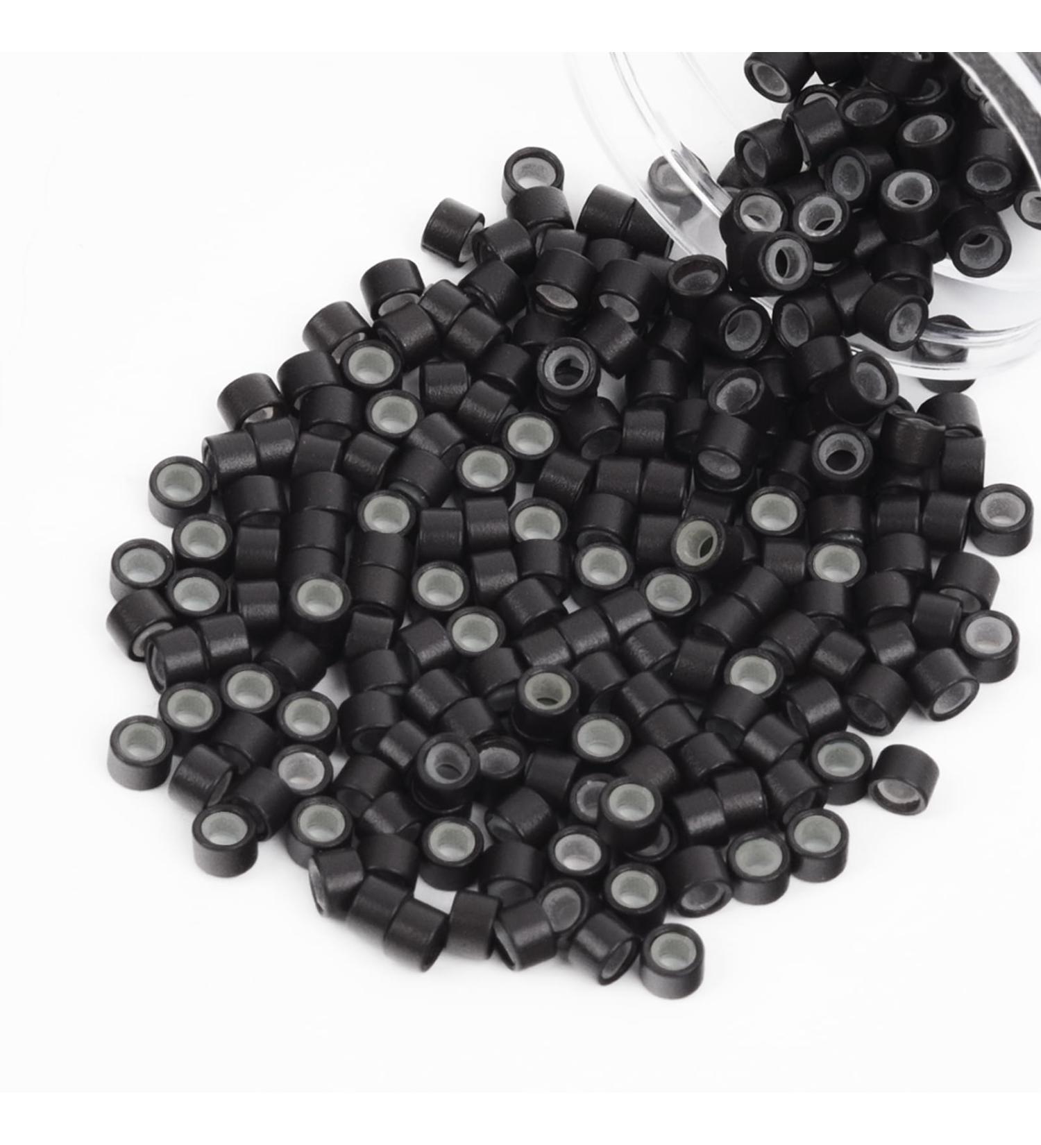 Vlasy 200 Pcs Silicone Micro Rings for I Tip Hair Extensions 4mm Micro Nano Beads Micro Links Hair Beads (Dark Brown) Micro-4mm-200Pcs Dark Brown - Buy Online on GoSupps.com