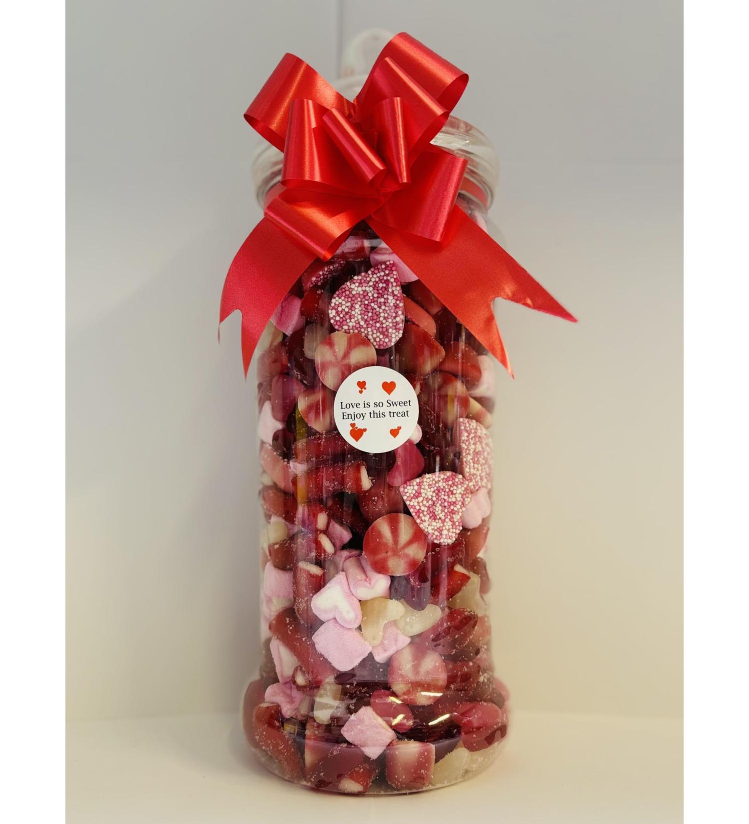 Love Is Sweet Valentines Day Filled Pick N Mix Sweet Victorian Jar Gift Personalised Present 2.5l - Buy Online on GoSupps.com