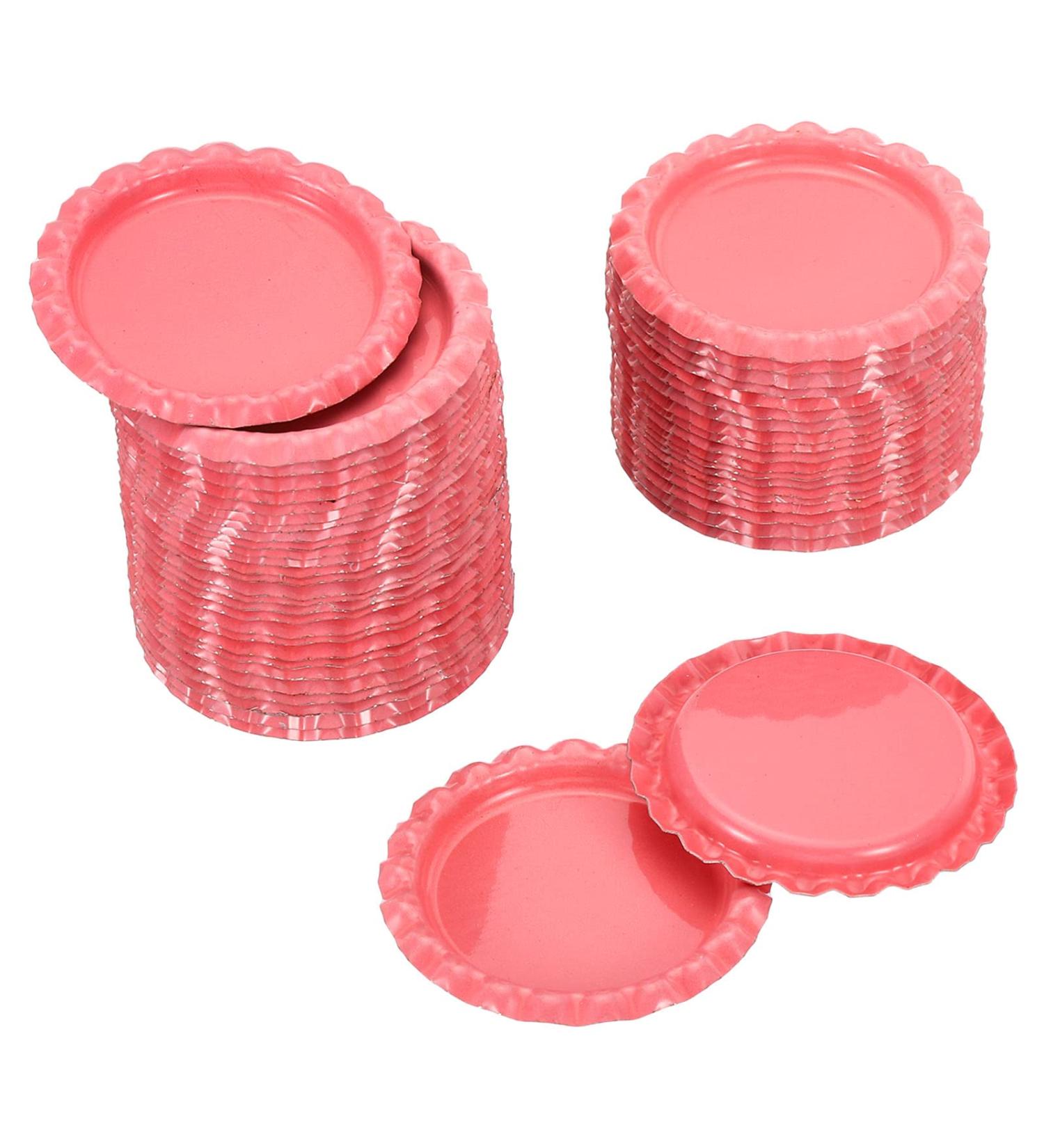 PATIKIL 1 Inch Flat Decorative Bottle Caps 50 Pack Craft Bottle Pendant Trays Double Sides Printed for DIY Pendants Craft Scrapbooks Dark Pink - Buy Online on GoSupps.com