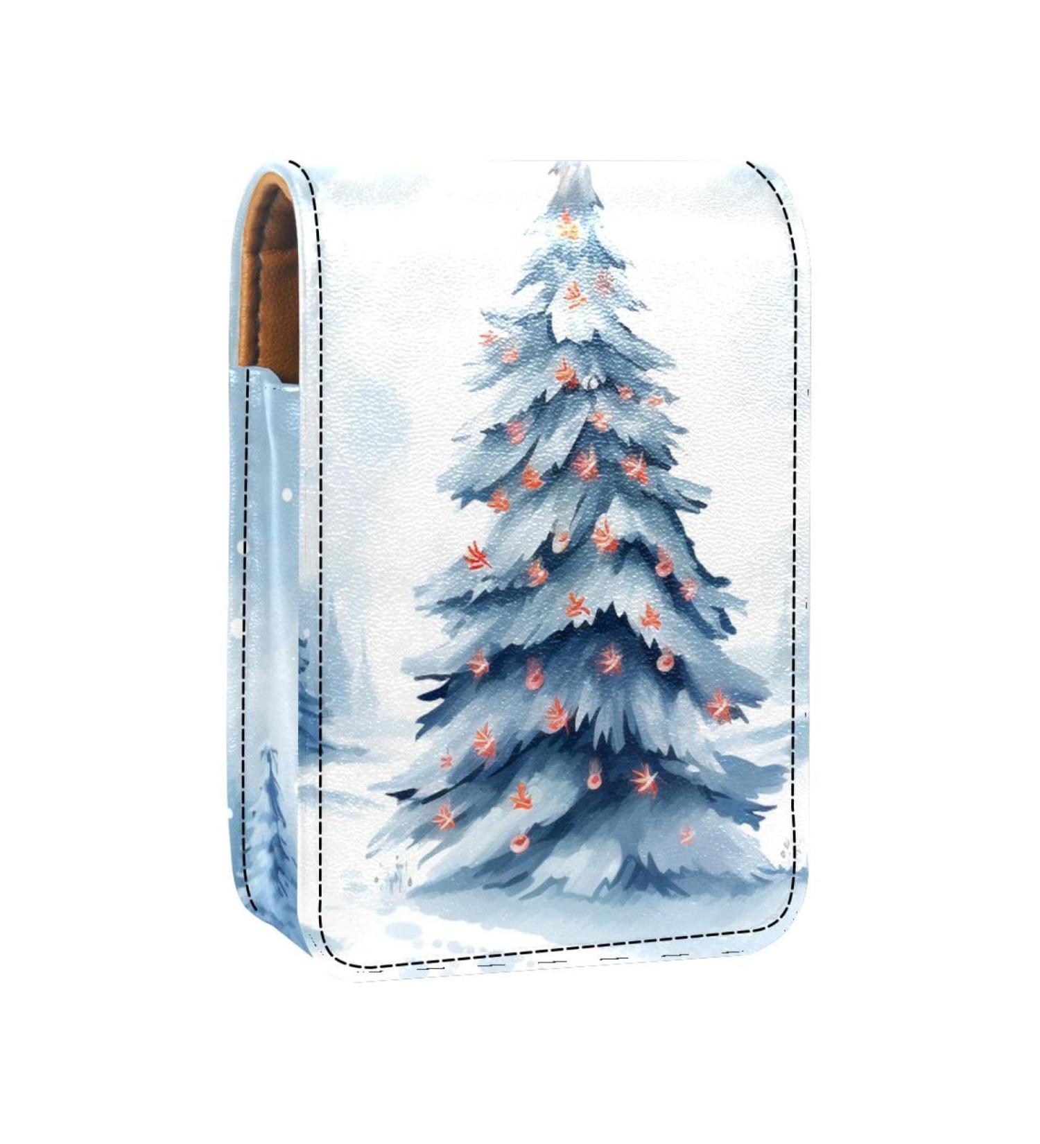Travel Lipstick Organizer Case | Portable Makeup Bag with Mirror | Winter Landscape Design - Buy Online on GoSupps.com
