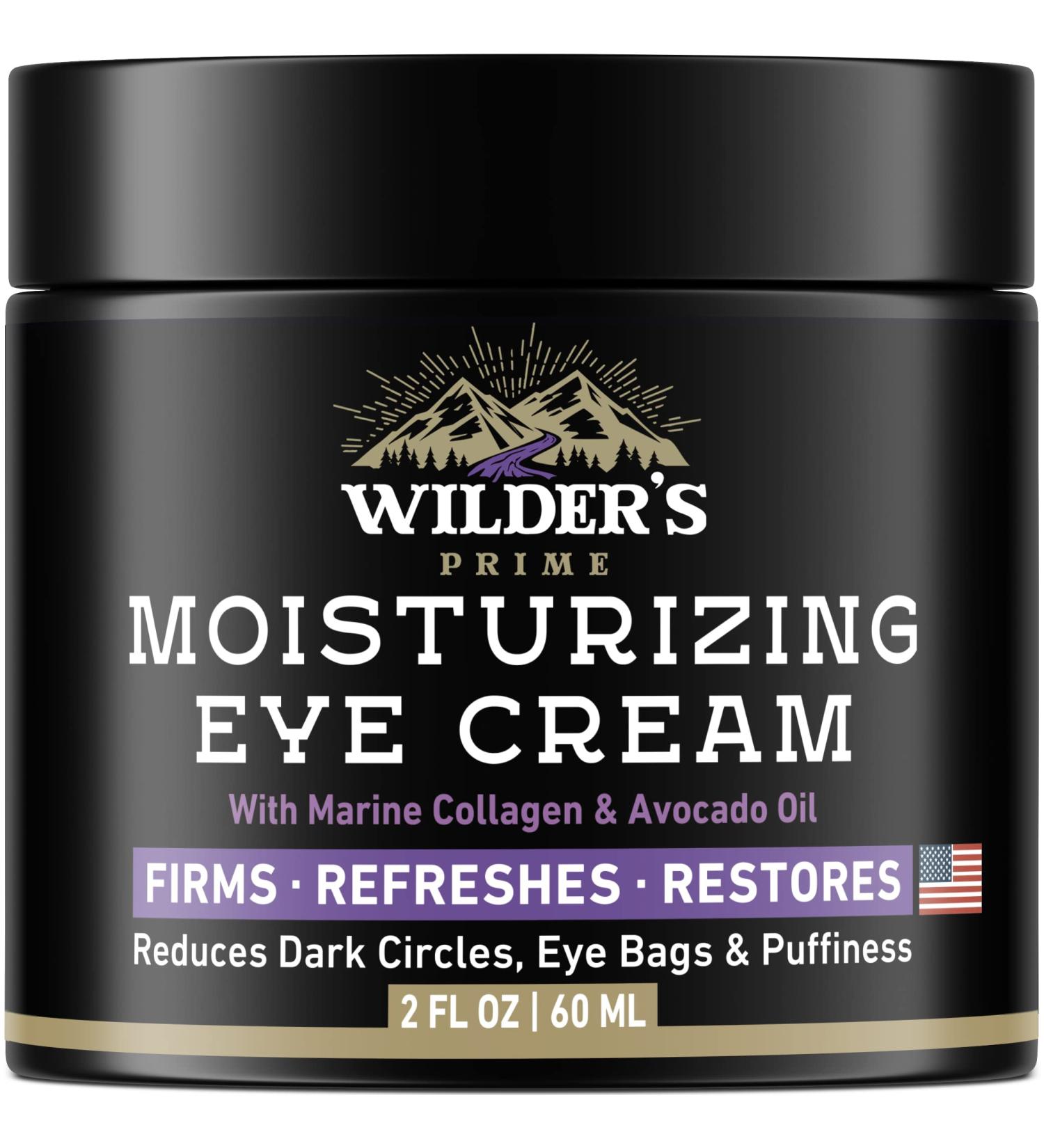 Men's Eye Cream for Dark Circles & Puffiness - USA Made Moisturizing Treatment with Marine Collagen & Avocado Oil - 2 fl oz - Buy Online on GoSupps.com
