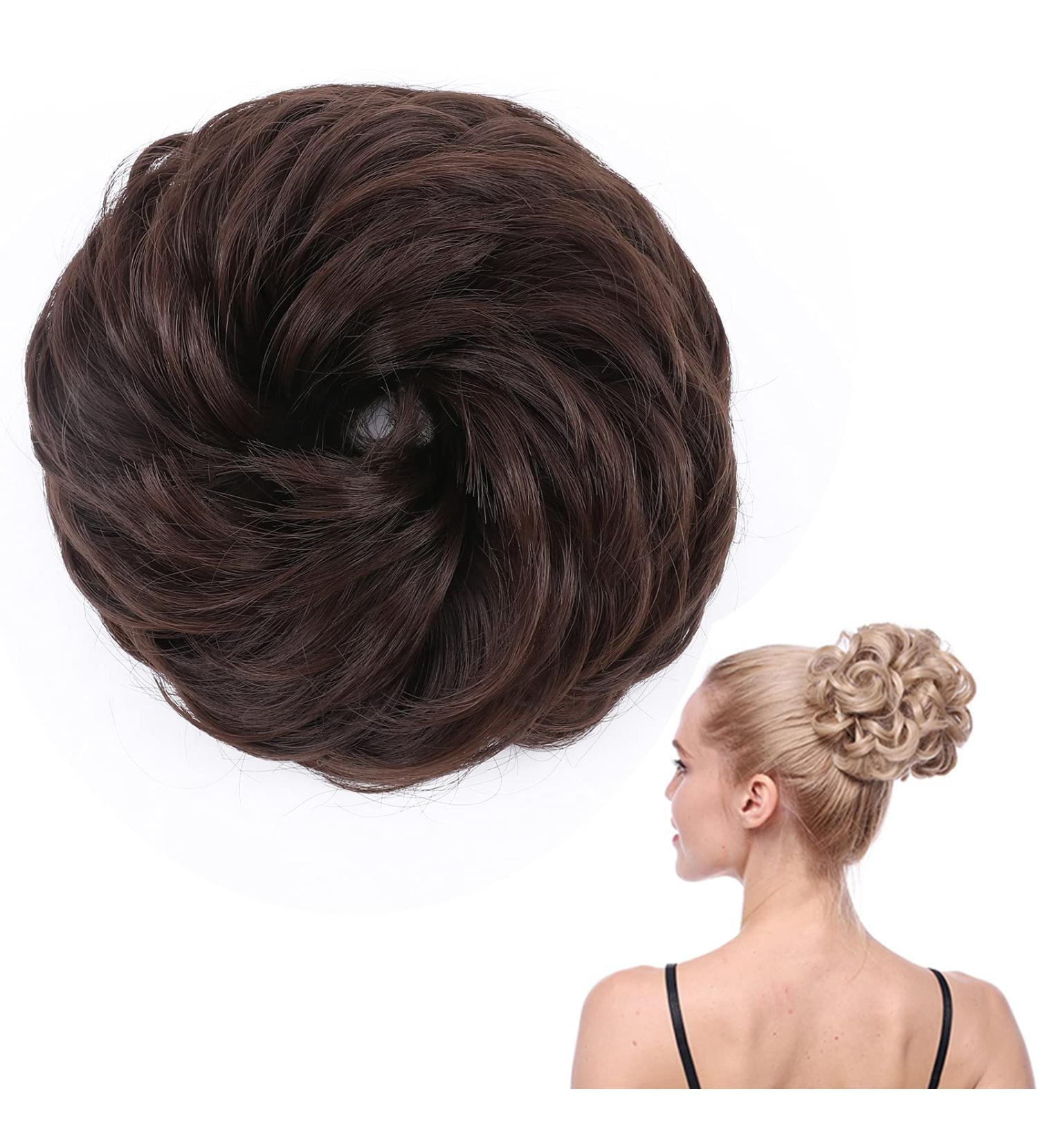 SEGO Hairpiece Bun Hair Tie - Voluminous Medium Brown Hair Extensions (50g) for Gorgeous Updos - Buy Online on GoSupps.com