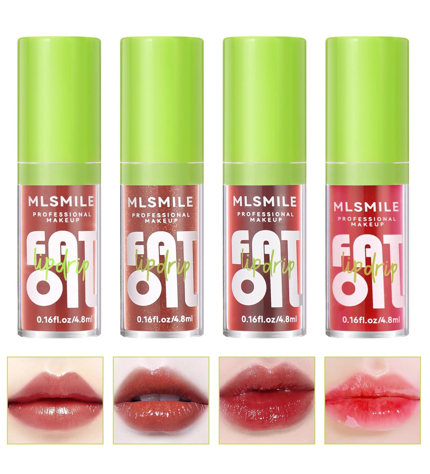 LOPHE 4Pcs Plumping Lip Oil Kit Makeup Lip Gloss Set Crystal Jelly Lip Care Oil Long Moisturizing Lip Gloss Tinted Lip Oil Non-Sticky FInish High-Shine 12 Hours Hydrating Dark Liquid Lipsticks 4PCS-B - Buy Online on GoSupps.com