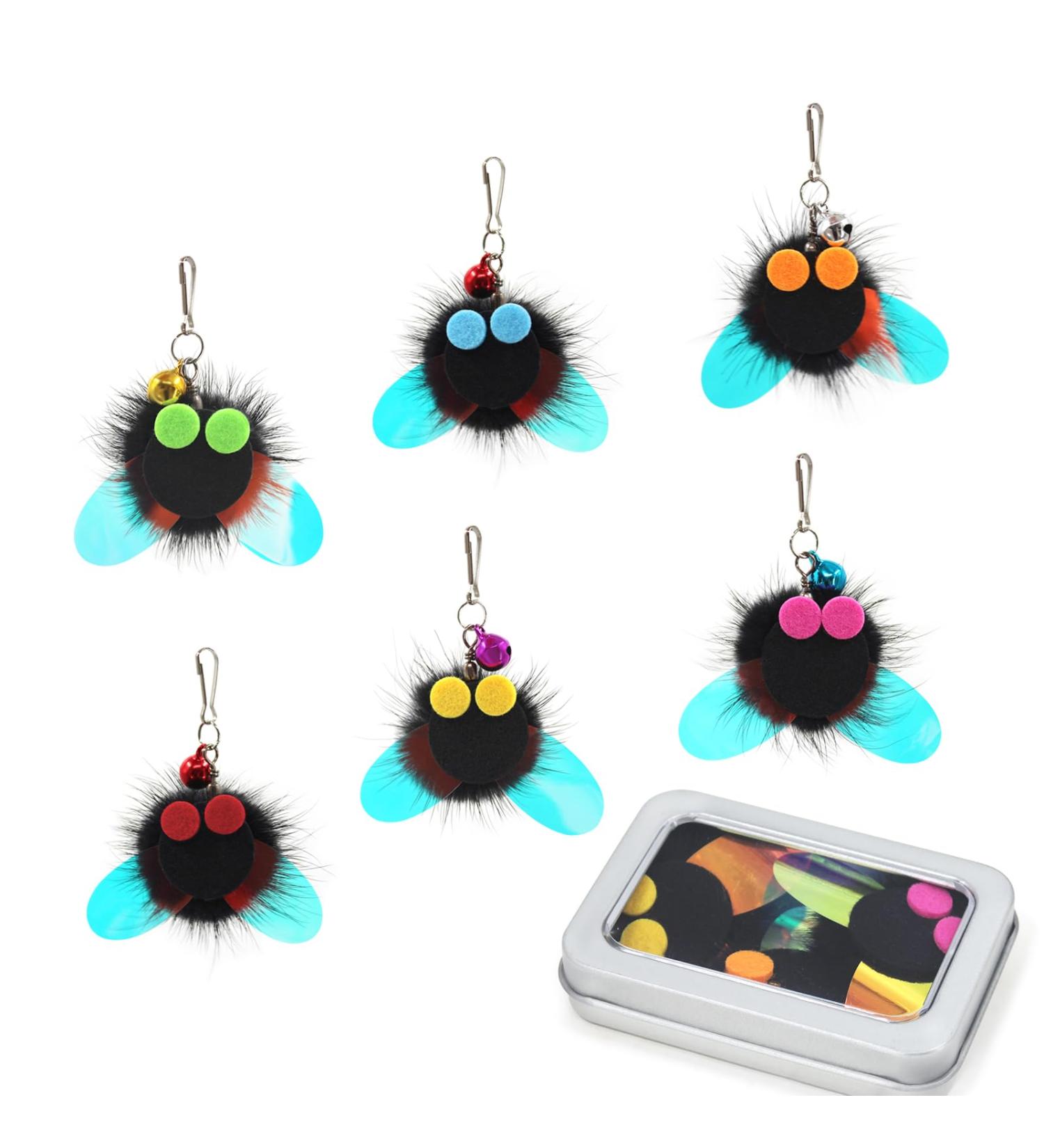 Shop Songway Cat Toy Fishing Replacement - 6 Insect-Shaped Pendants with Bells - Interactive Cat Bar Toys - Buy Online on GoSupps.com