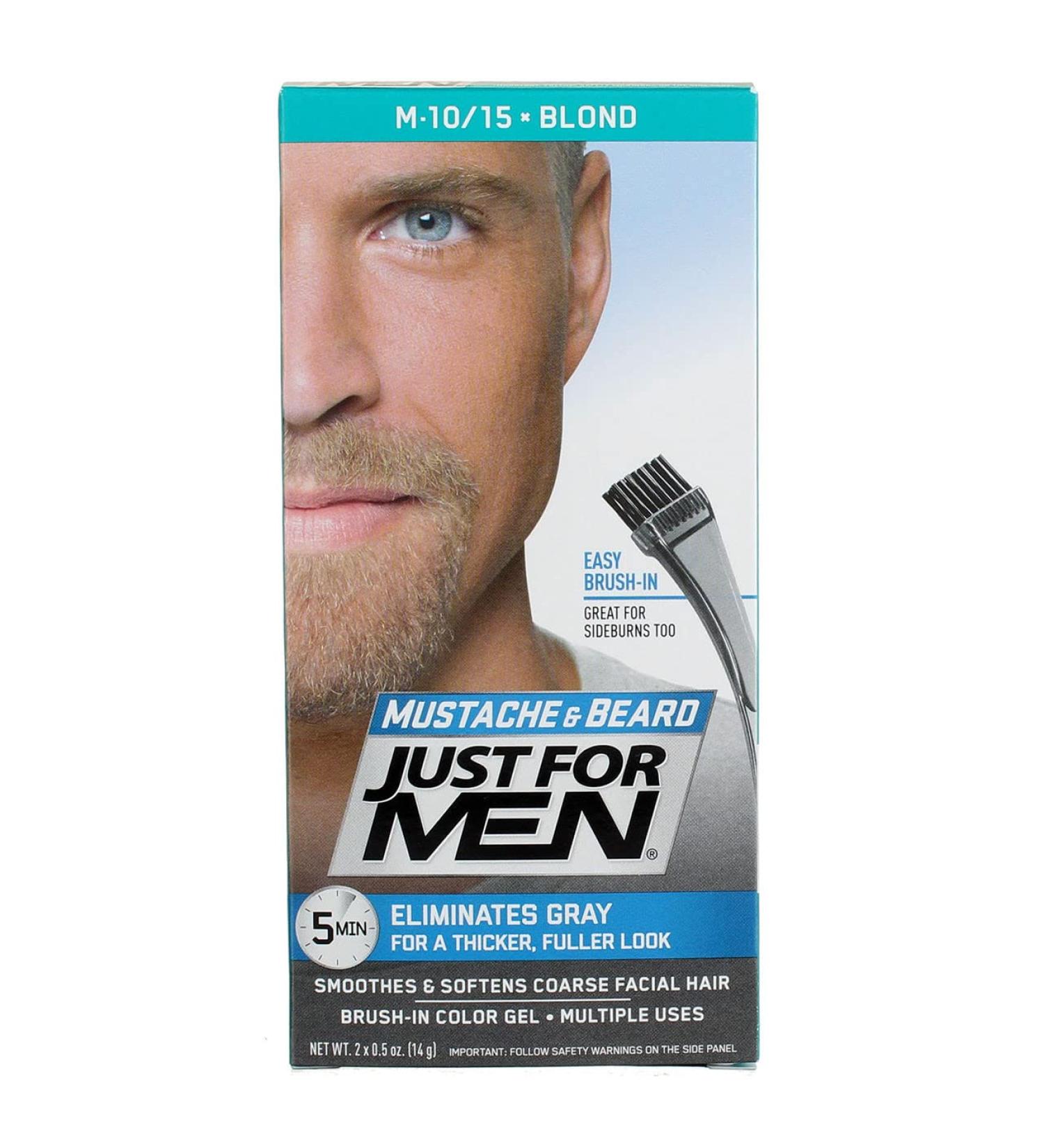 Just for Men Mustache & Beard Brush-In Color Gel Blond M-10/15 2 x 0.5 oz (14 g)