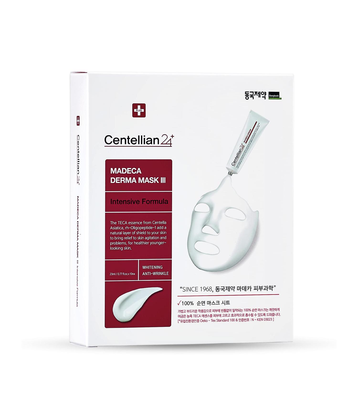 Centellian 24 DERMA MASK III Intensive Formula (23 ml * 10 pcs) - Korean Age-Defying Face Sheet Mask with TECA, Centella Asiatica, EGF & Summer Truffles for Deep Moisturization and Soothing - Buy Online on GoSupps.com