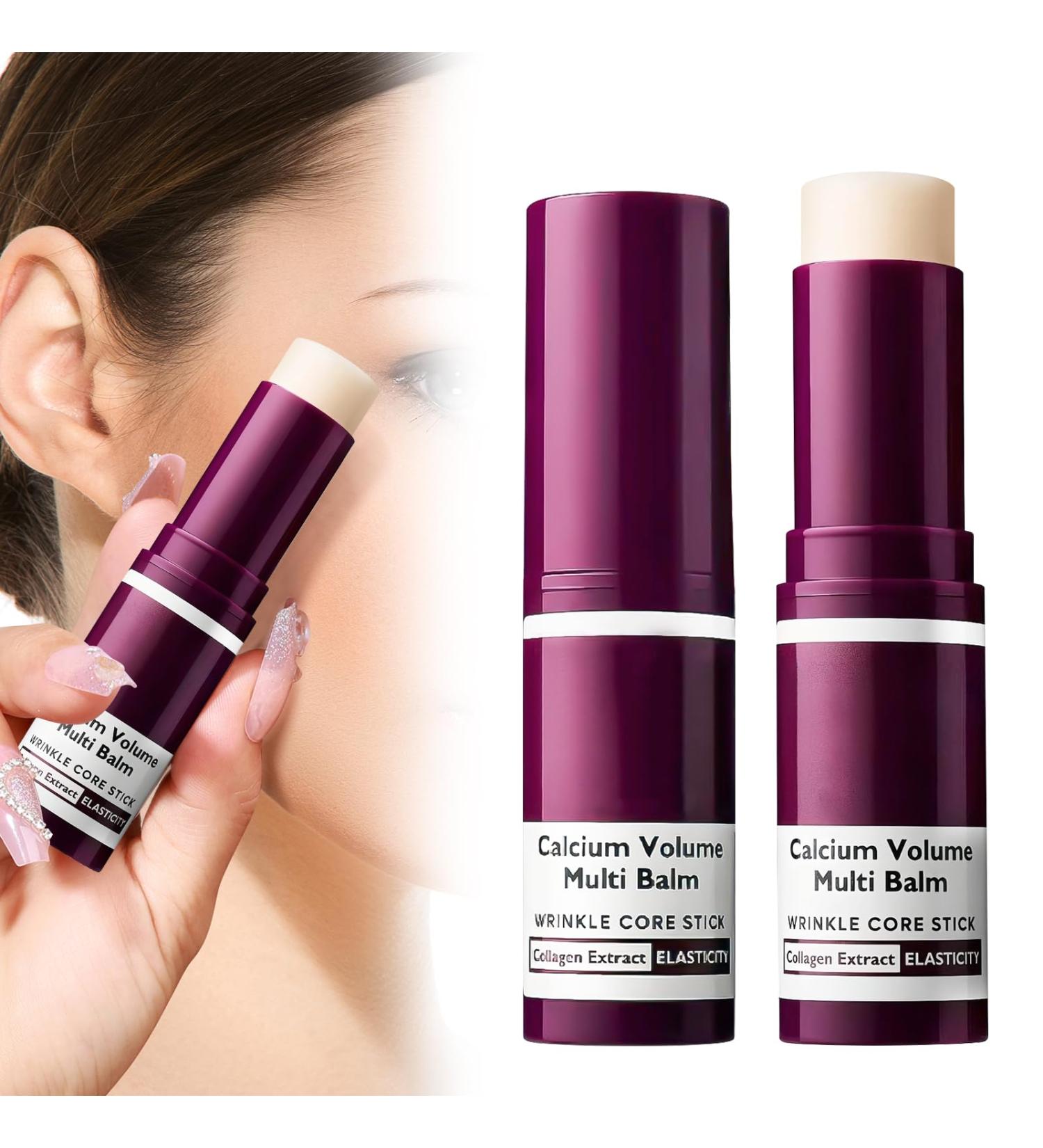 Byffoer Cemenrete Calcium Multi Balm 2 pieces antiaging & fixation Korean Skincare Stick Calcium Volume Multi Balm antiaging collagen moisturizer for eyes neck face - Buy Online on GoSupps.com