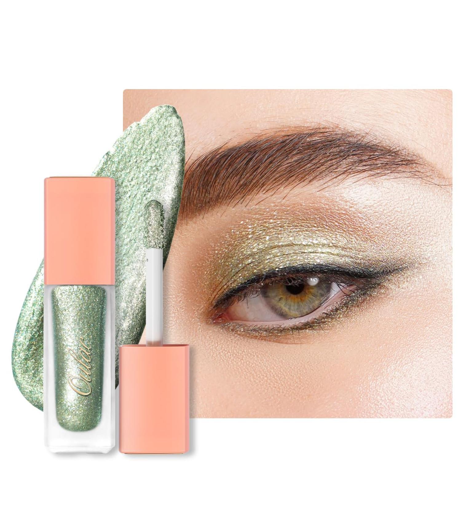 Buy Oulac Green Glitter Eye Shadow - Vegan Cruelty-Free Metallic Liquid Eyeliner 5.4g | Long-Lasting & Wrinkle-Free Eye Makeup - Buy Online on GoSupps.com
