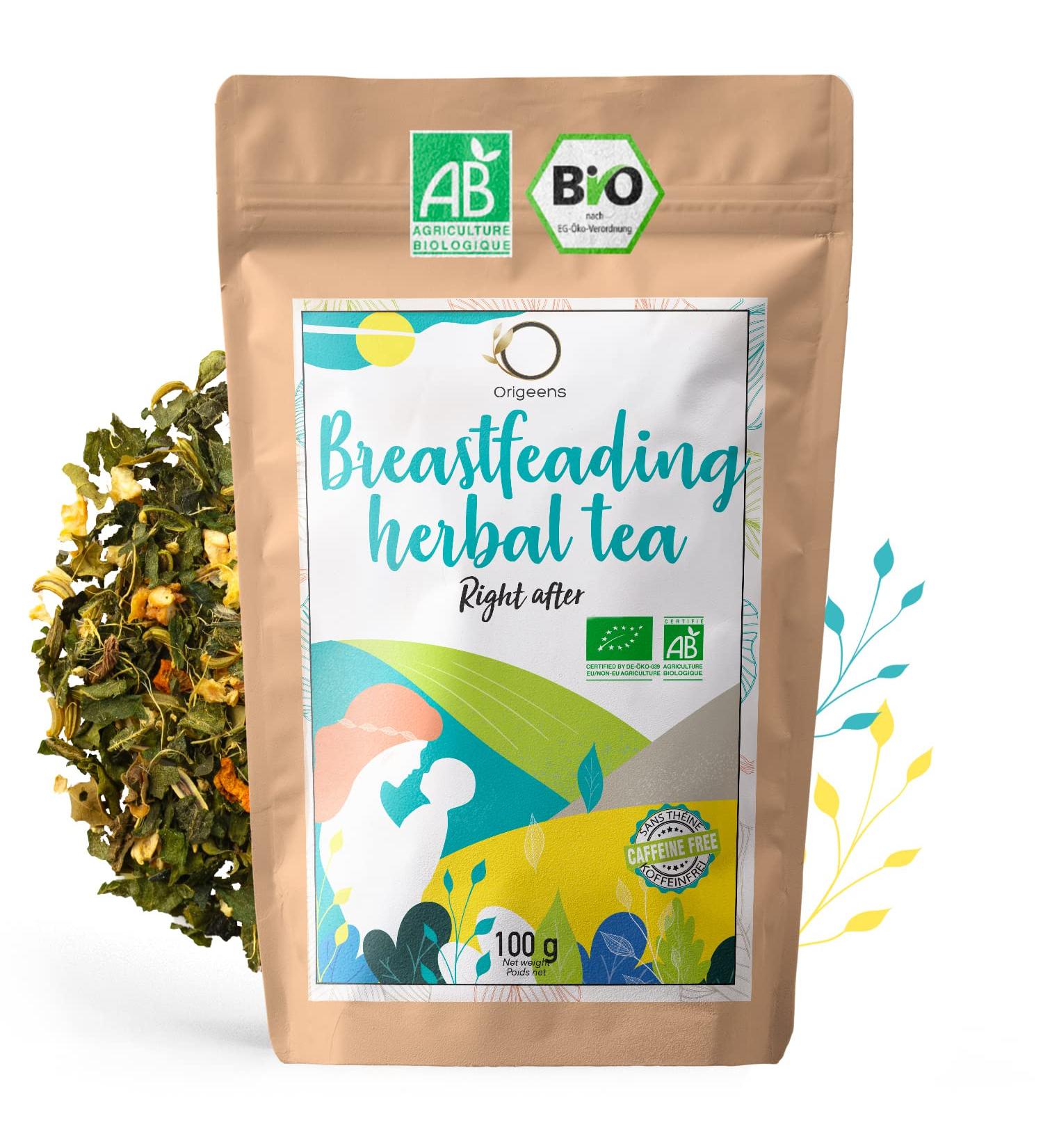 ORIGEENS ORGANIC BREAST FEEDING BABY TEA 100g | Organic Breastfeeding Tea and Digestion | Hot/Iced tea | Herbal lactation tea with Fenugreek seeds Ginger Turmeric & Lemon Nettle Moringa Breast Feeding tea - Buy Online on GoSupps.com
