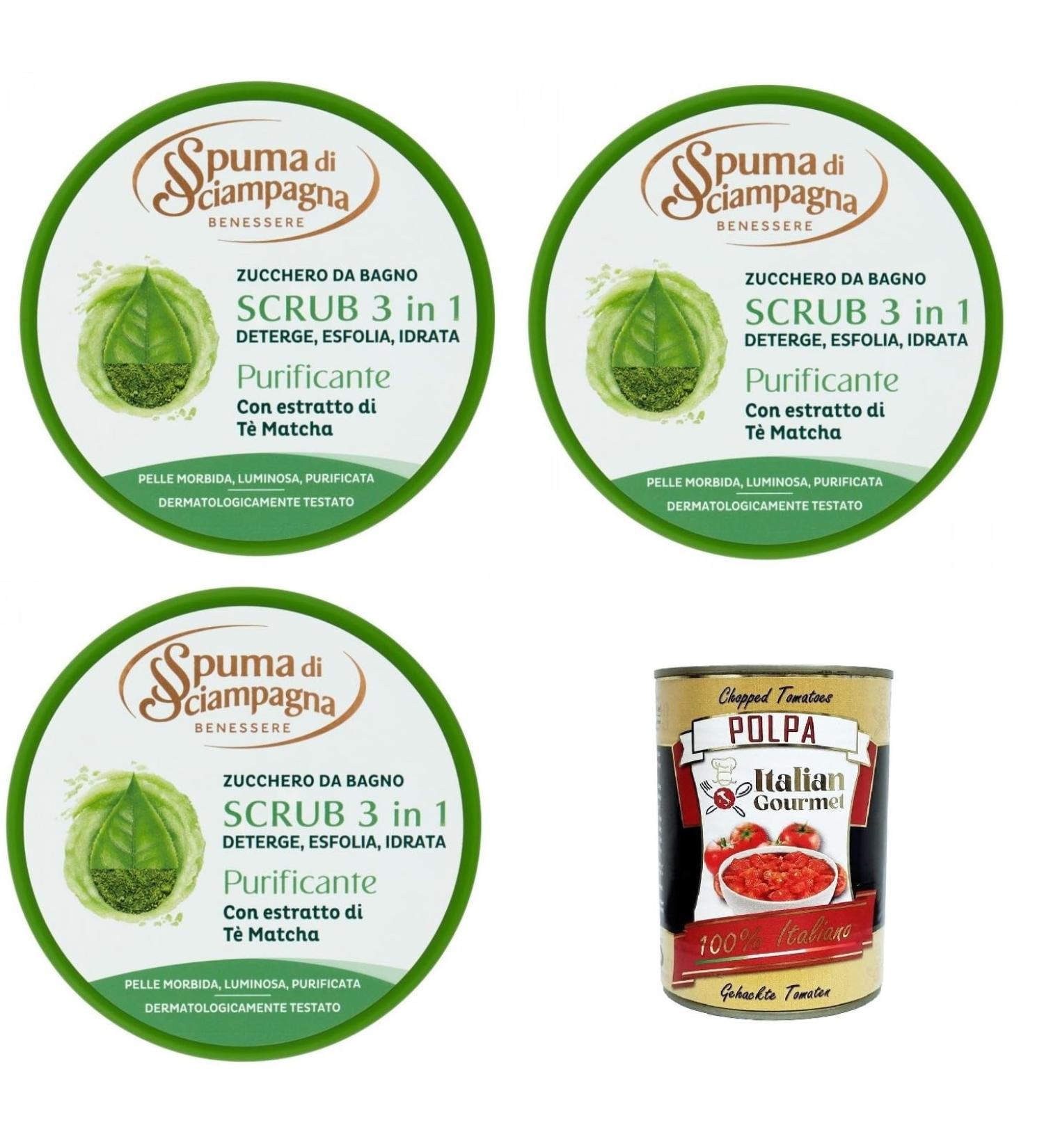  Italian Gourmet E.R. SCHAMPAGNA FOAM Purifying Body Scrub 3 x 250 ml + Italian Gourmet Pulp 400 g - Buy Online on GoSupps.com