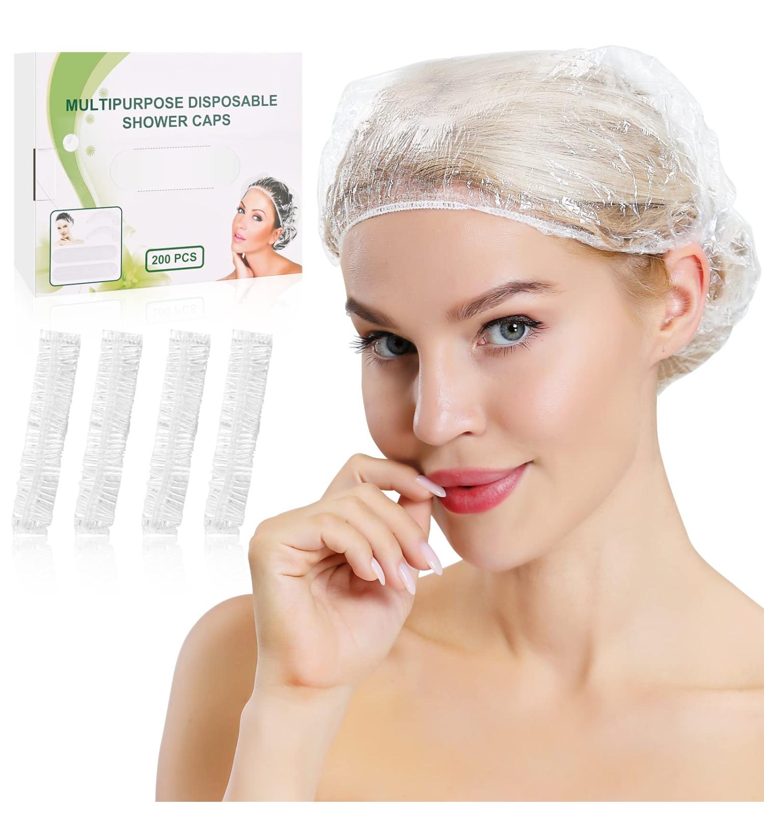 200PCS Disposable Shower Caps - Extra Elastic Large Waterproof Hair Cap for Women - Ideal for Home, Hotel, and Hair Salon Use - Buy Online on GoSupps.com