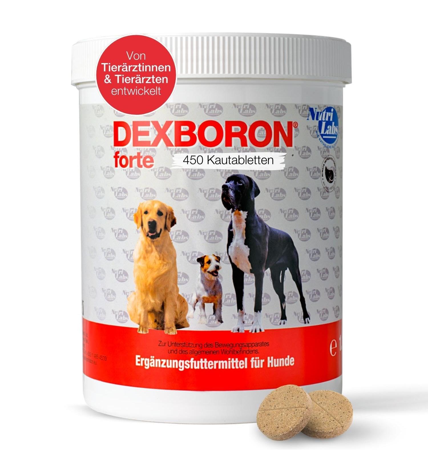 Nutrilabs Dexboron Forte Dog Chewing Tablets - 450 pcs - Natural Regeneration with Devil s Claw Pasture Bark & Treeto Extract for Dogs - Support Your Dog's Health - Buy Online on GoSupps.com
