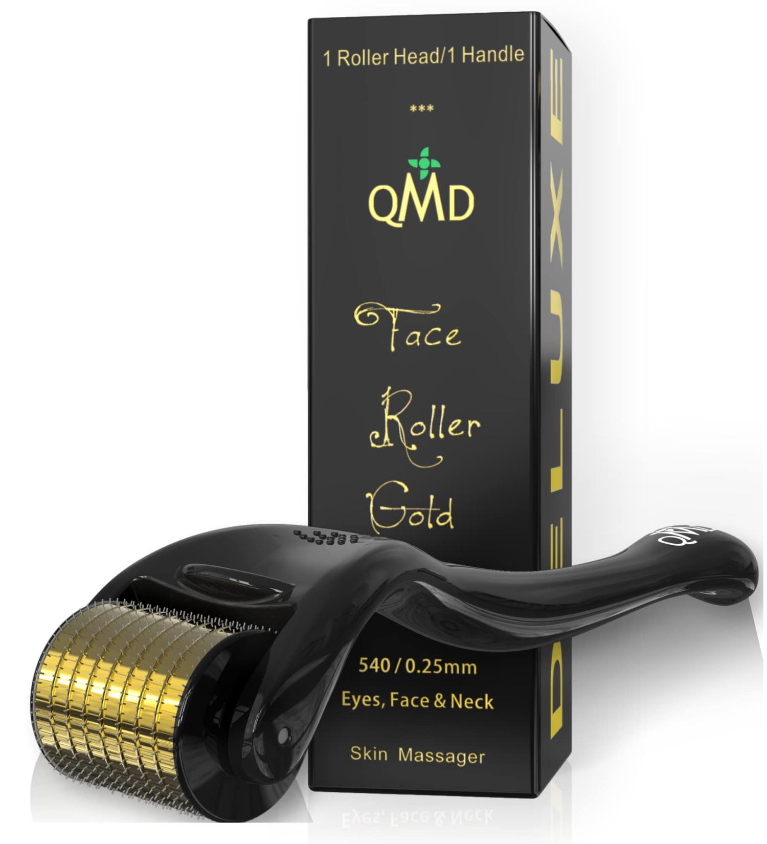 Nikka Notto QMD Derma Roller for Hair Growth & Beard Growth - 0.25mm Facial Skin Care for Women & Men - Banish Scars, Dermaroller Gold - Buy Online on GoSupps.com