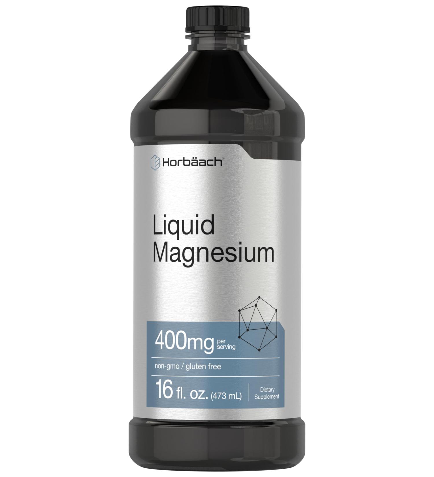 Horbaach Liquid Magnesium 16 fl oz | Vital Trace Minerals Complex | with Sulfate Lithium and Boron | Vegetarian Non-GMO & Gluten Free Supplement - Buy Online on GoSupps.com