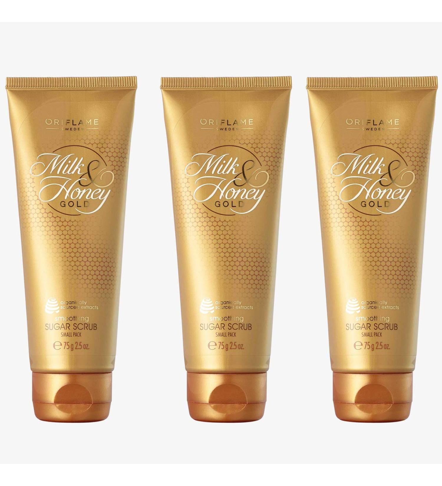 Oriflame MILK & HONEY GOLD Smoothing Sugar Scrub Small Pack 75 g set of 3