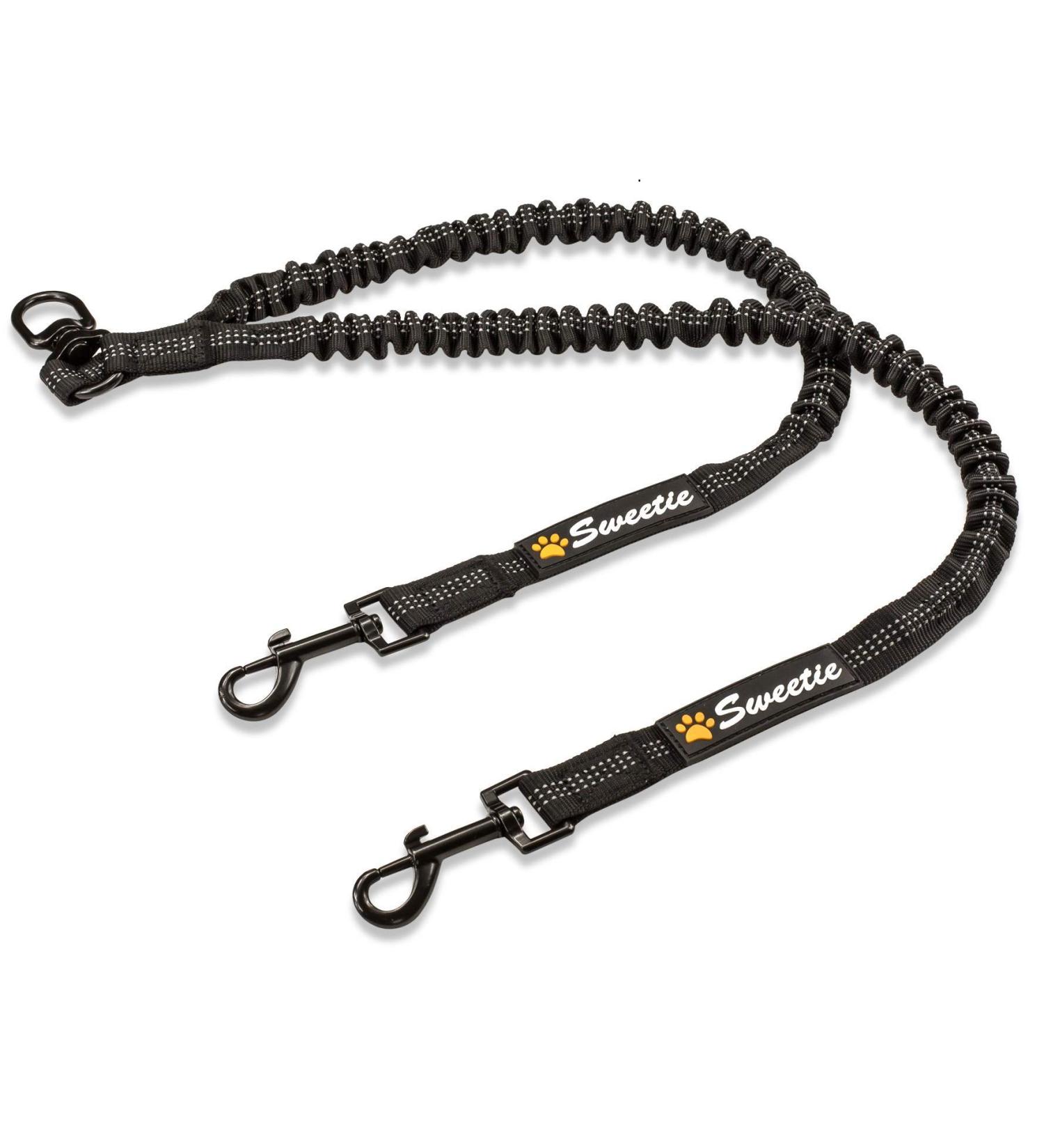Sweetie Dual Shock Absorbing Bungee Dog Lead Splitter - Ideal for Walking 2 Small to Medium Dogs - Reflective Stitching, No Tangle Design - Buy Online on GoSupps.com