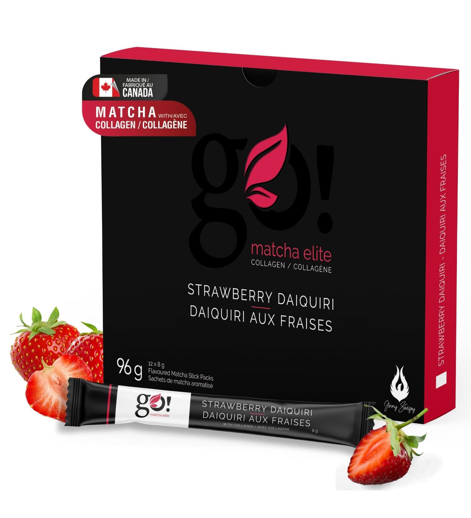 Jimmy Sevigny GoMatcha Matcha & Collagen Powder Sticks (12x8g) - Strawberry Daiquiri Easy Tasty & Nourishing. The Gift of Glow for the Holidays - Buy Online on GoSupps.com