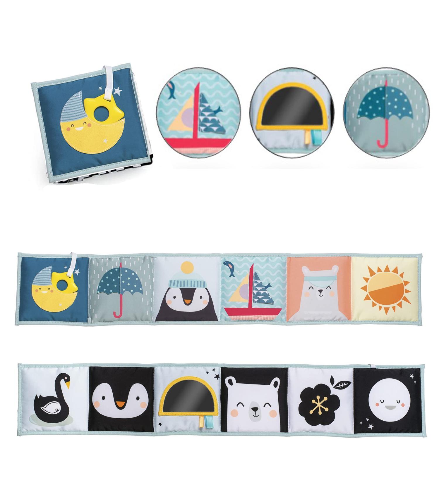 Black & White High Contrast Baby Activity Book for Newborns | Infant Sensory Toys | Soft Cloth Book for Tummy Time | Textured Fabric & Crinkling Shapes | 0-12 Months - Buy Online on GoSupps.com
