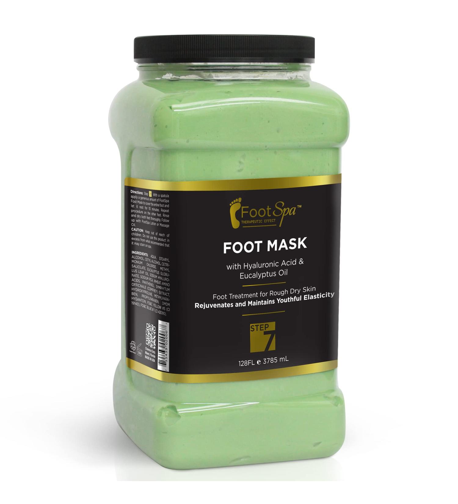 Foot Spa - Cream Mask for foot 128 Oz With Peppermint and Eucalyptus Oil - Pedicure Massage for Tired Feet and Body Hydrating Fresh Skin - Infused with Hyaluronic Acid Amino Acids Panthenol