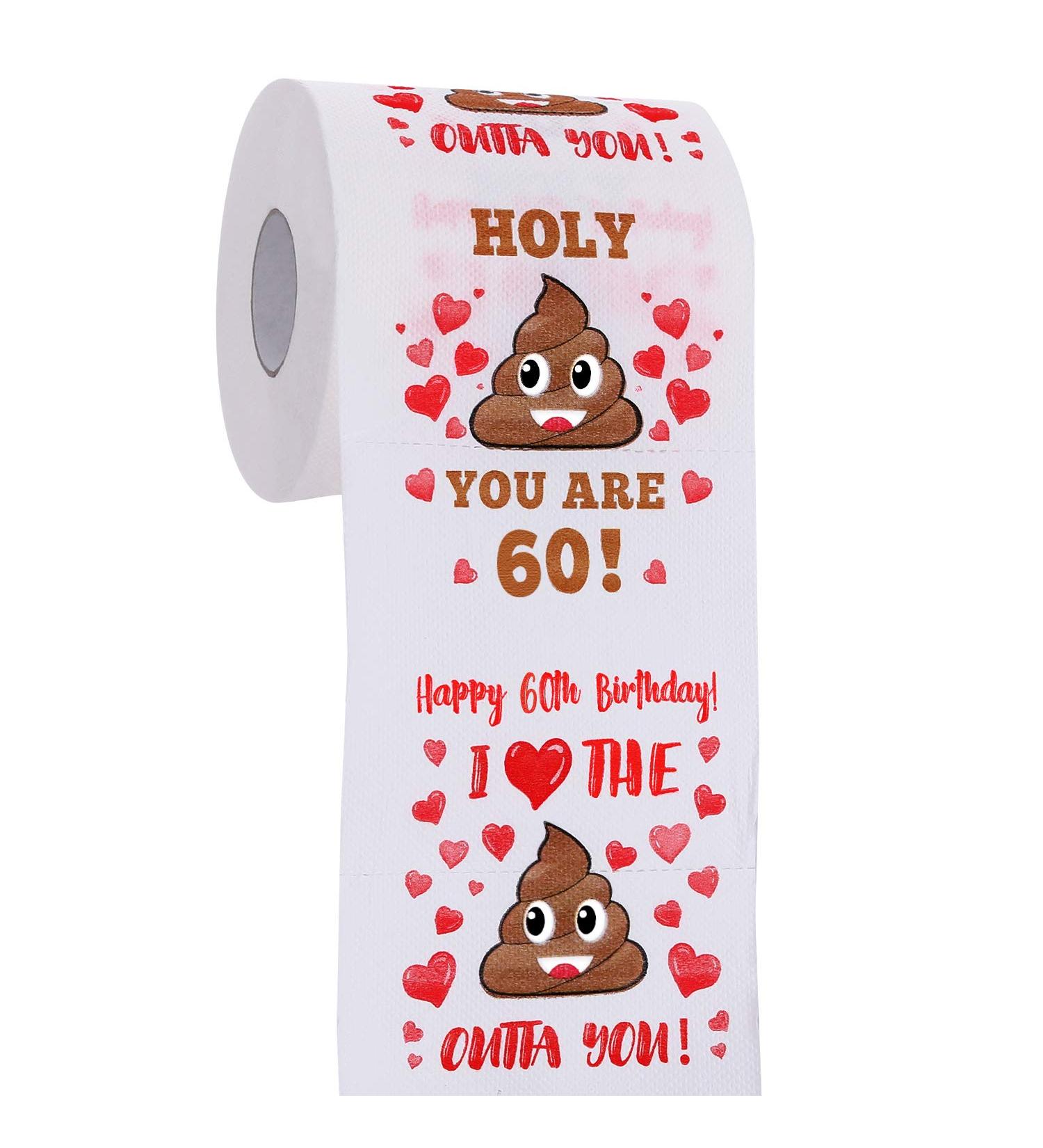 60th Birthday Prank Toilet Paper Gift for Men and Women - Funny Decorations and Party Supplies - Novelty Gag Present for Friends and Family - Buy Online on GoSupps.com