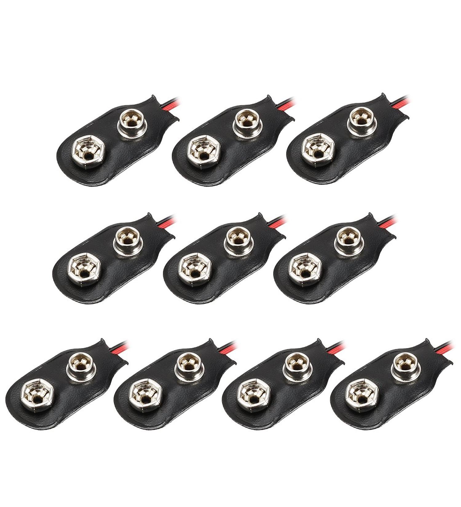 uxcell 10pcs DC 9V Battery Clip I-Type Connector - Faux Leather Housing 14.5cm Lead Wire - Ideal for Electronics Projects - Buy Online on GoSupps.com