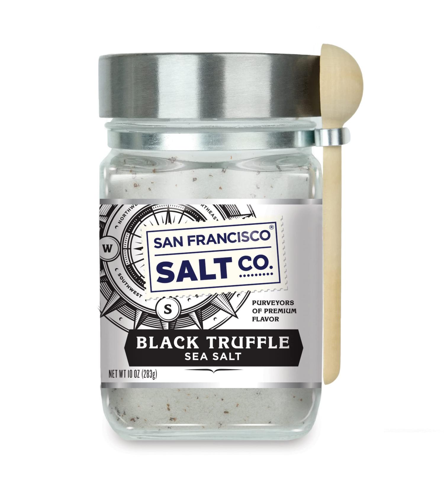 Italian Black Truffle Sea Salt - 10 oz. Chef's Jar | San Francisco Salt Company - Buy Online on GoSupps.com