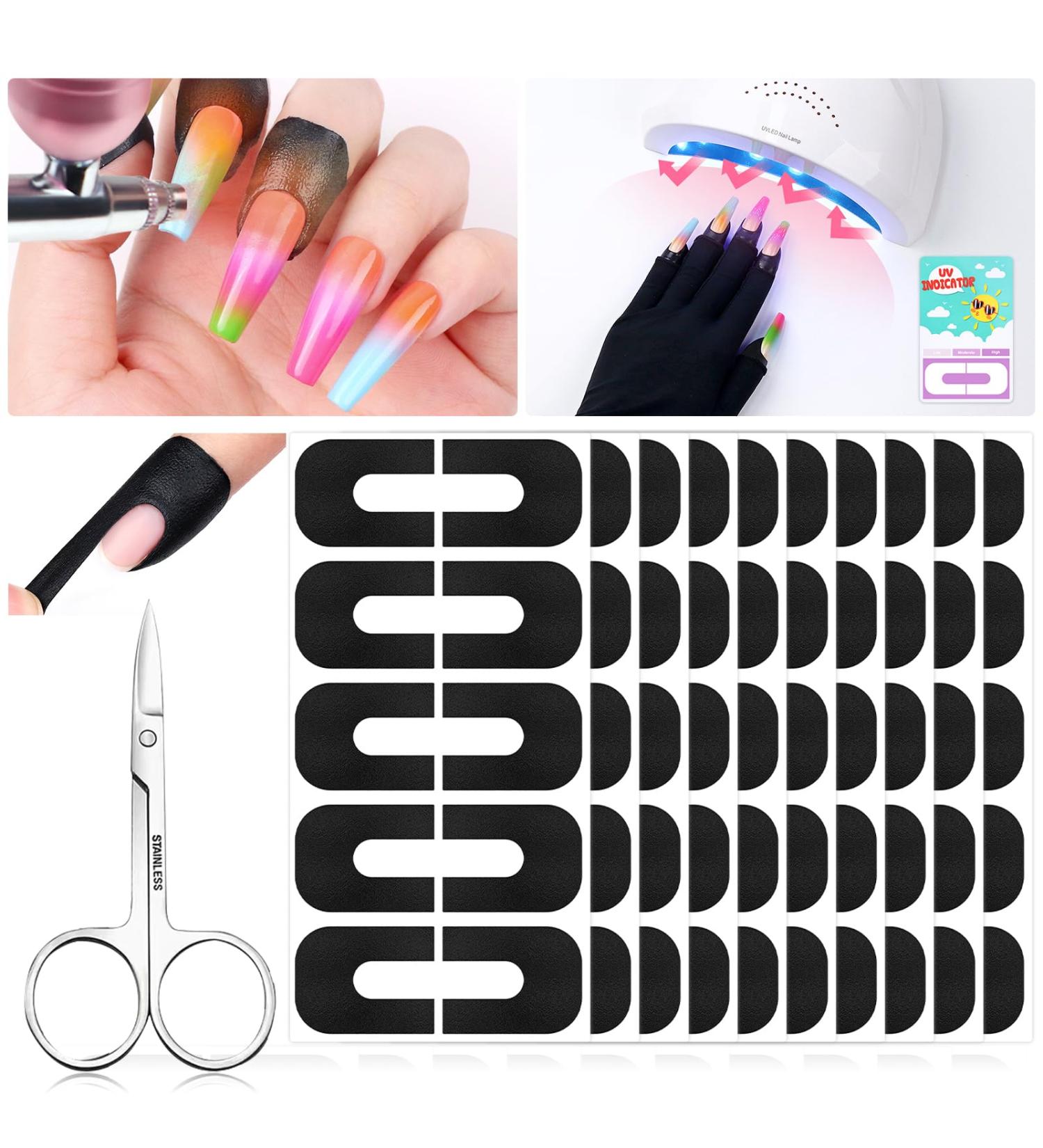 Saviland 100PCS Nail Polish Protector - 99.99% UV Cuticle Protector for Perfect French Tip & Nail Art - Peel Off U-Shaped Nail Tape - Buy Online on GoSupps.com